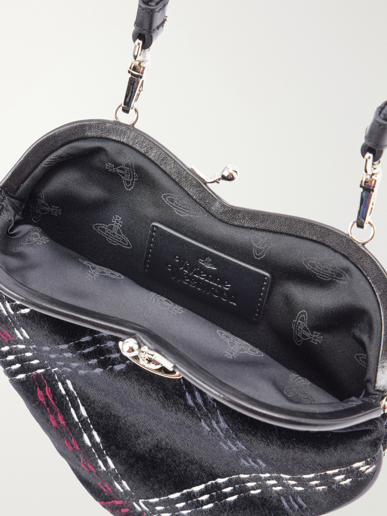 Belle Mini Checked Velvet Shoulder Bag