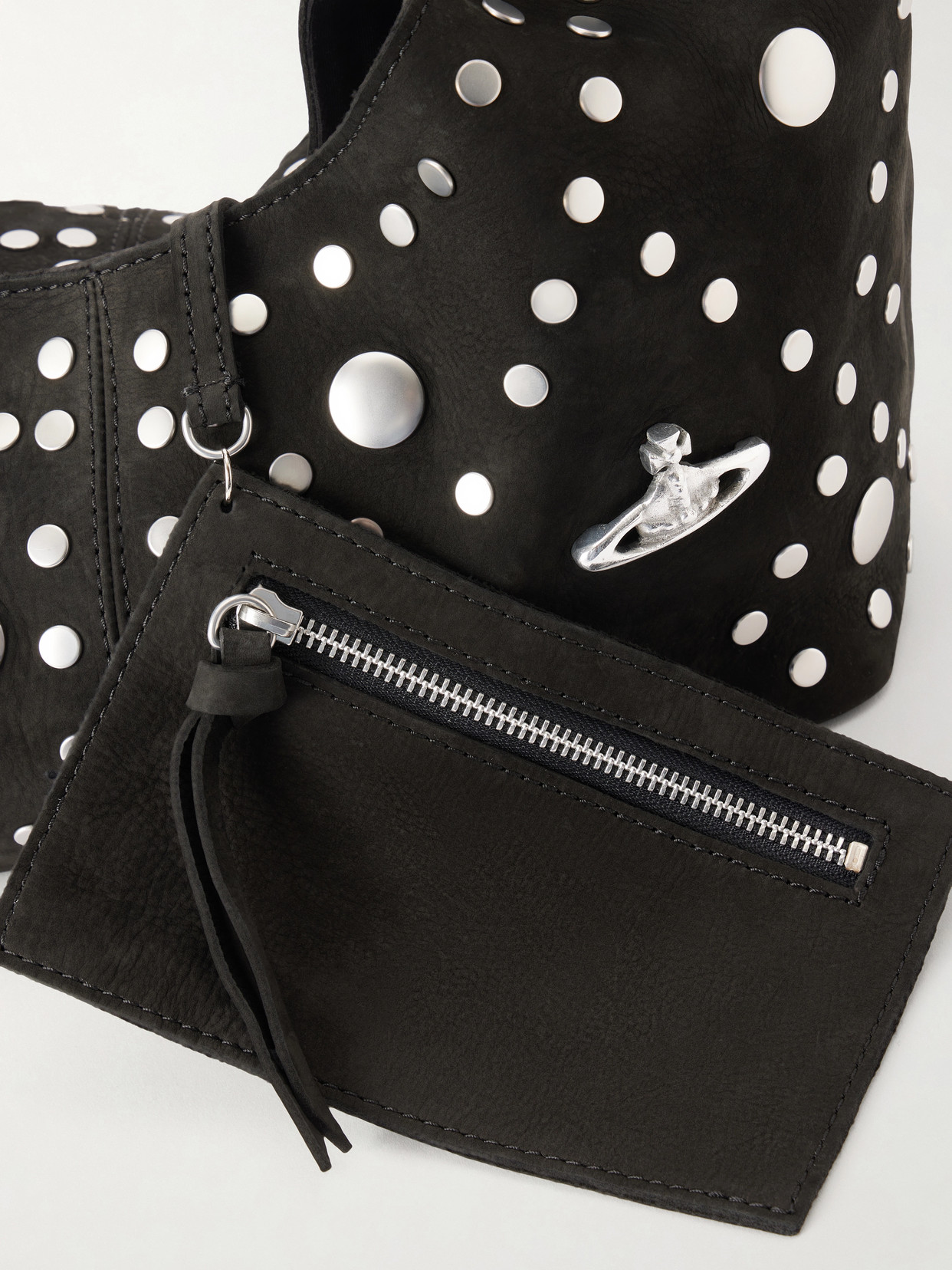 Ellie Studded Nubuck Shoulder Bag