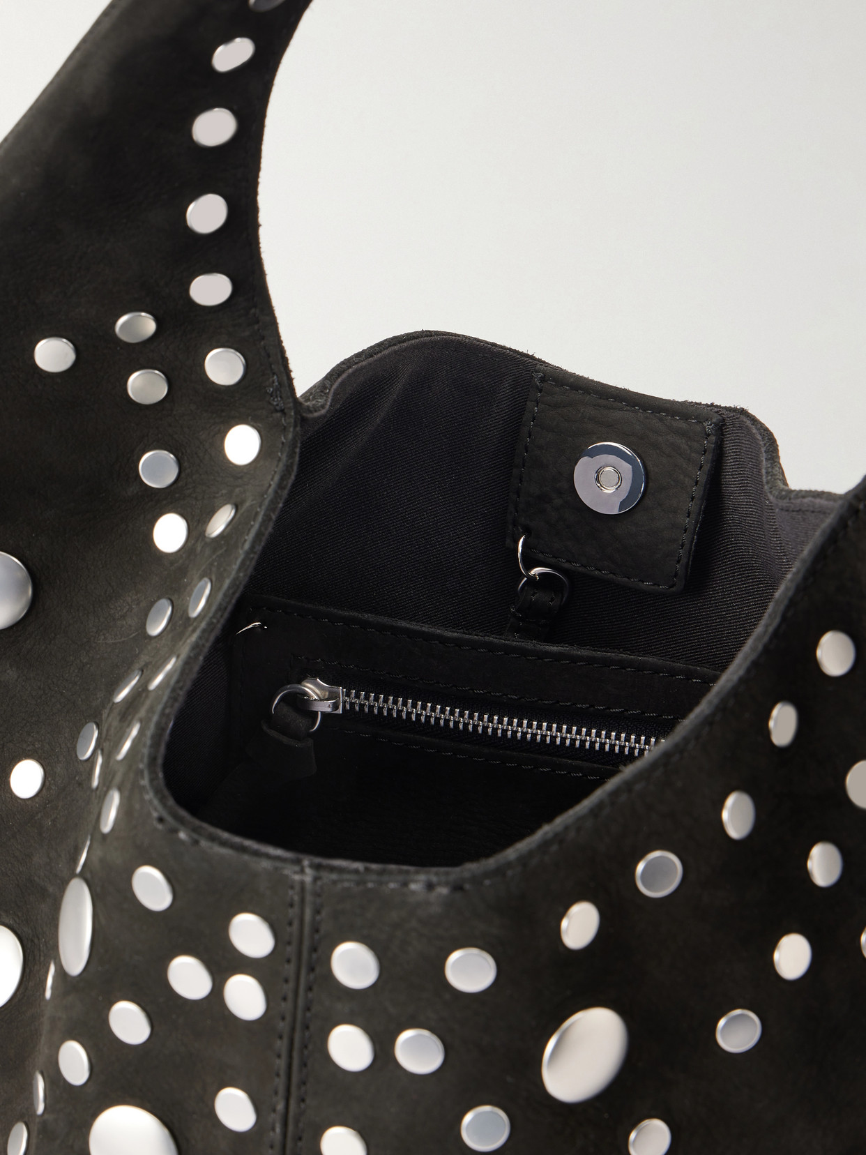 Ellie Studded Nubuck Shoulder Bag