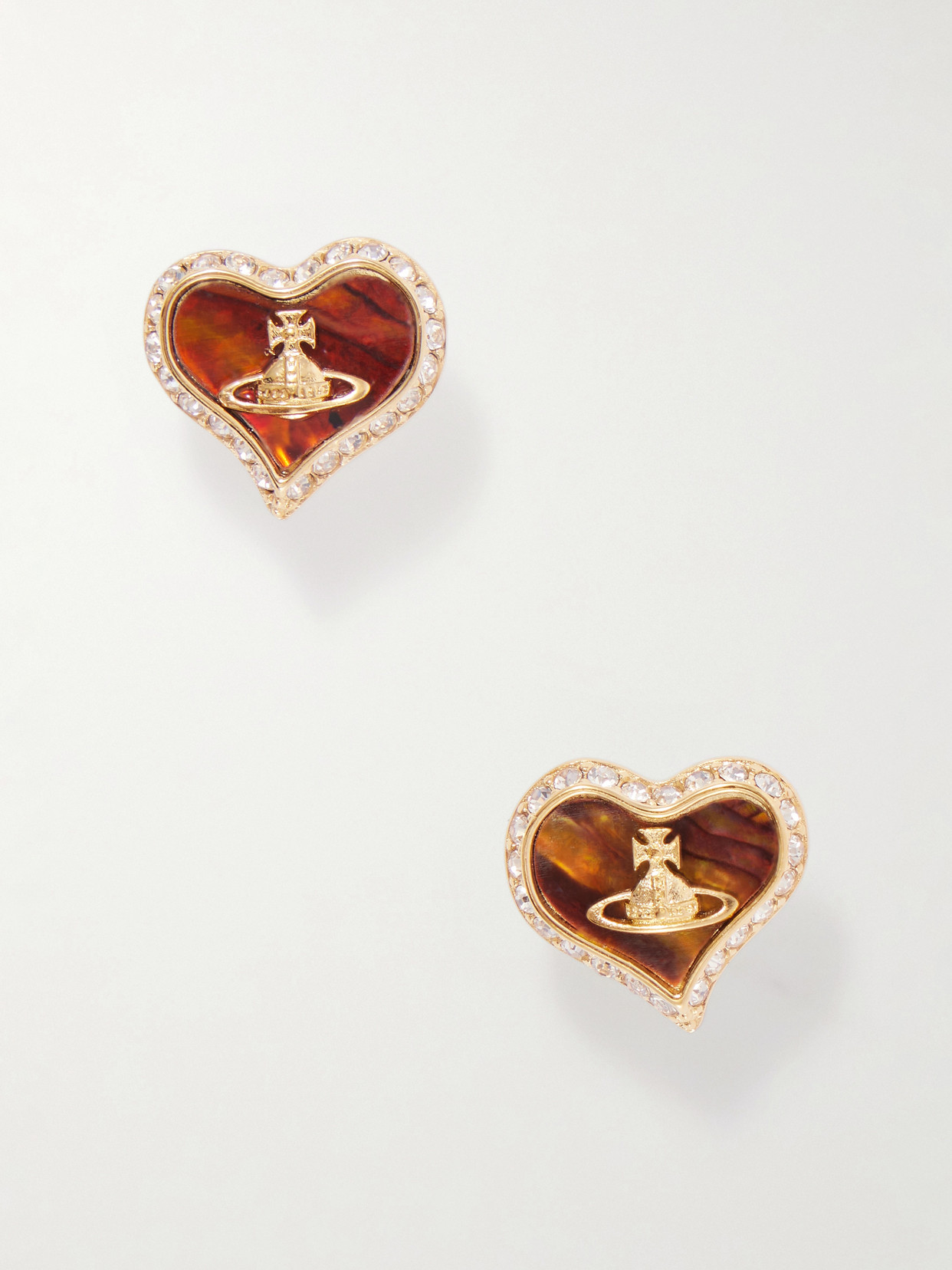 Vivienne Westwood Petra Gold-tone, Crystals And Mother-of-pearl Earrings