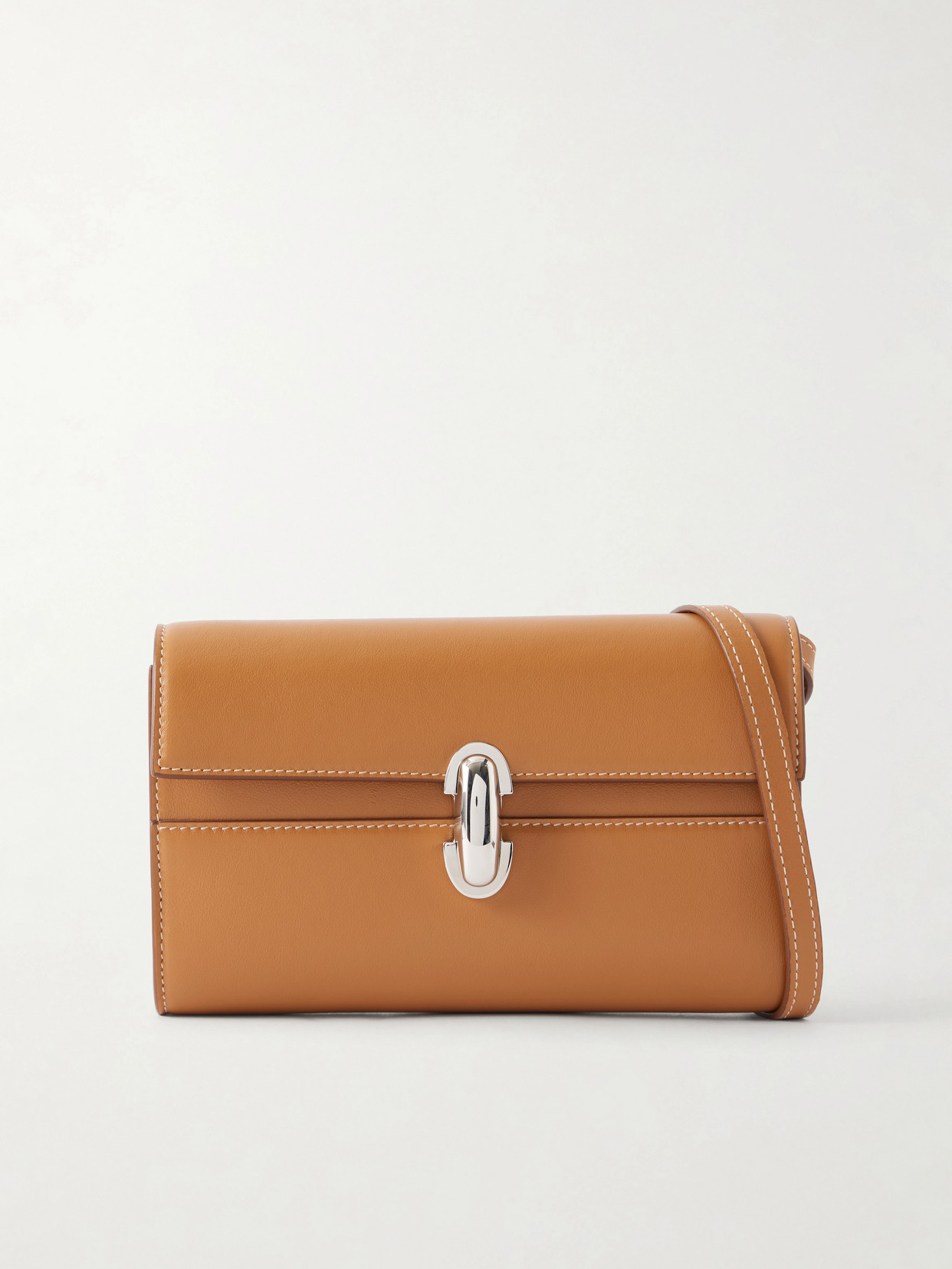 Savette Symmetry Mini Leather Shoulder Bag In Brown