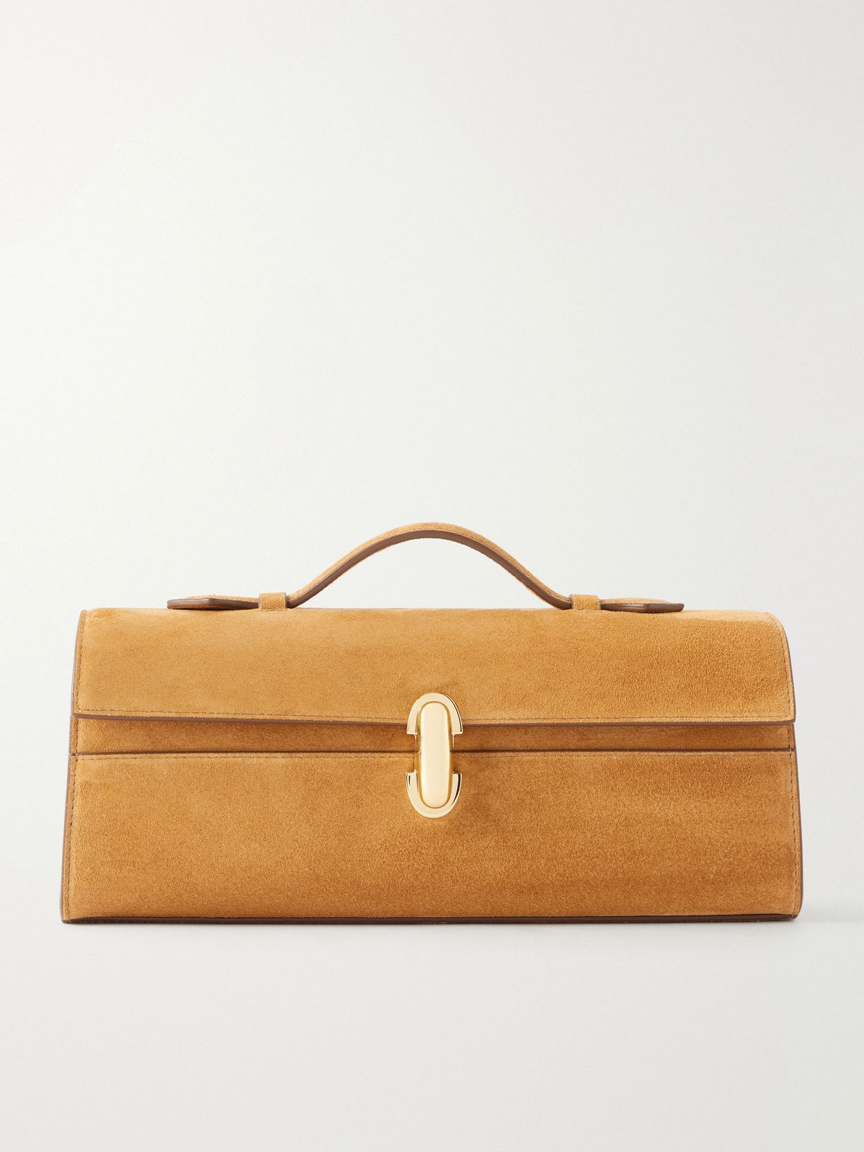 Slim Symmetry suede clutch