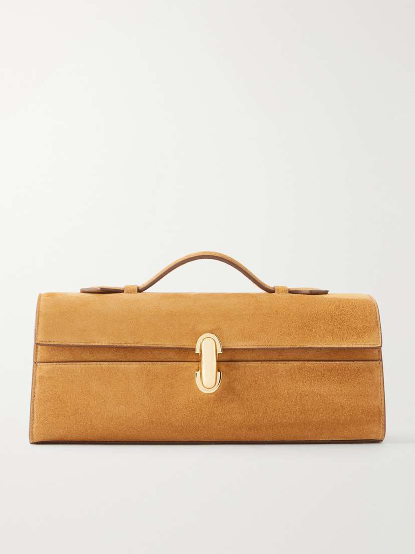 Savette Slim Symmetry Suede Clutch