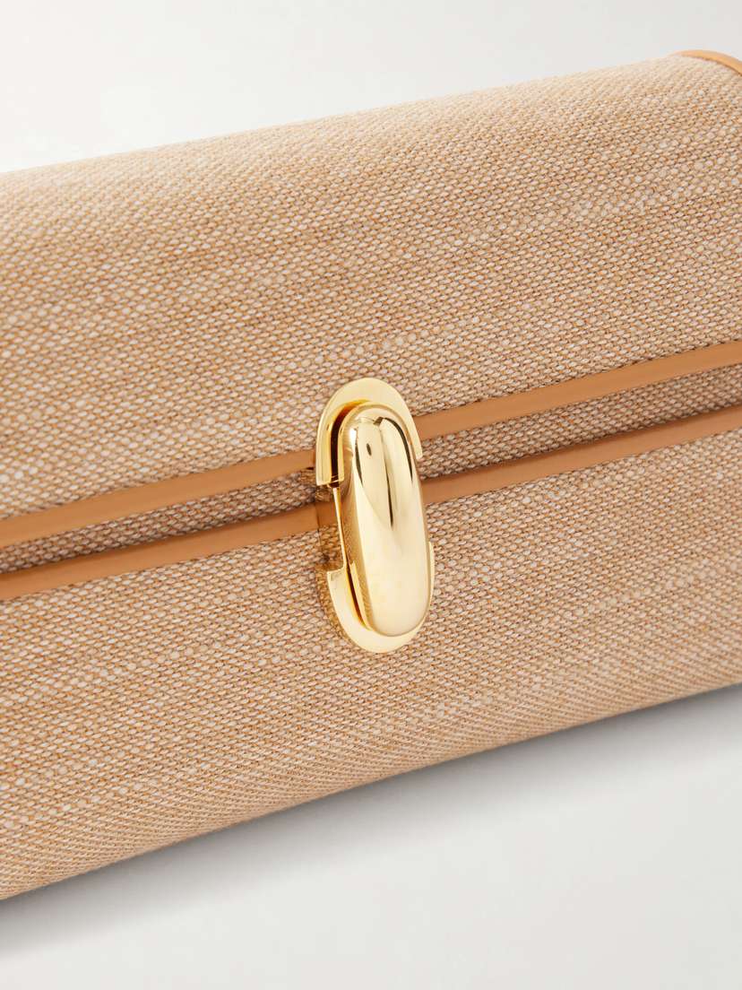 Savette Symmetry Leather-trimmed Canvas Mini Shoulder Bag | Thumbnail 5 Savette Symmetry Leather-trimmed Canvas Mini Shoulder Bag | Thumbnail 5