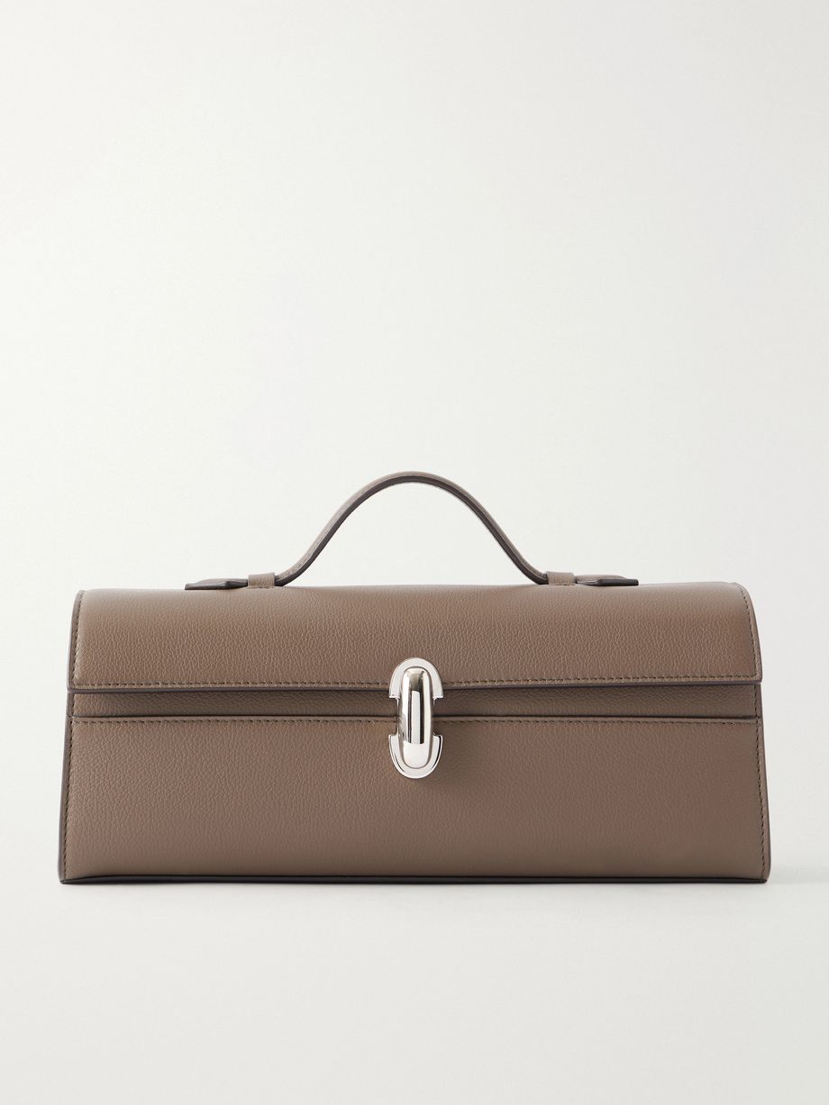 Slim Symmetry leather clutch