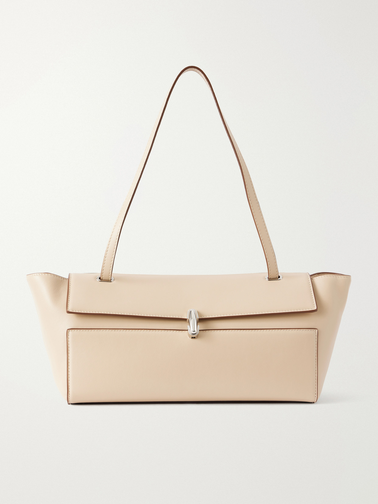 Savette Symmetry Trapeze Leather Shoulder Bag In Neutral