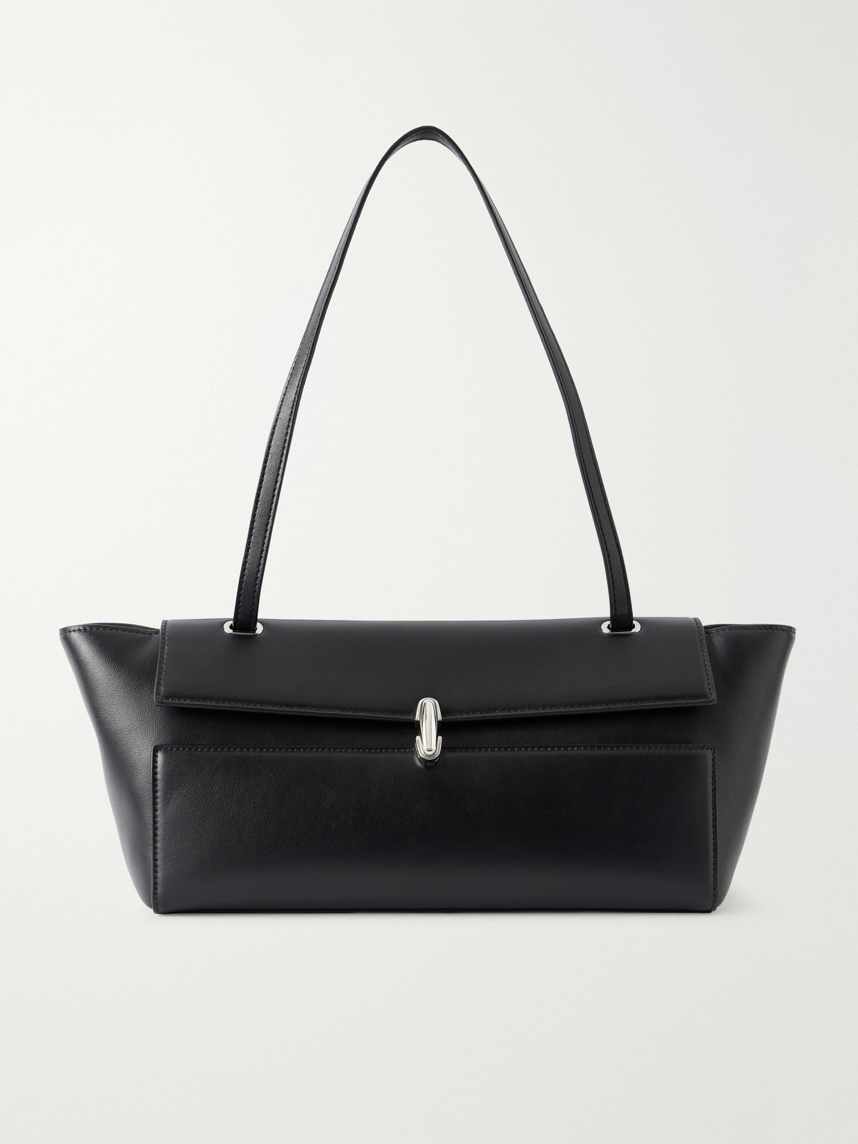 Savette Symmetry Trapeze Leather Shoulder Bag In Black