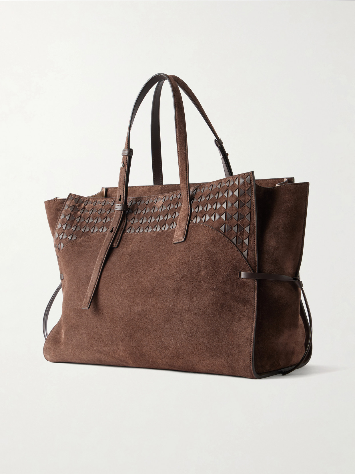Maro Maxi Leather-Trimmed Suede Tote