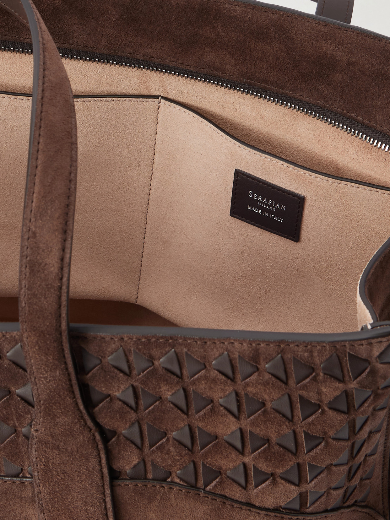 Maro Maxi Leather-Trimmed Suede Tote