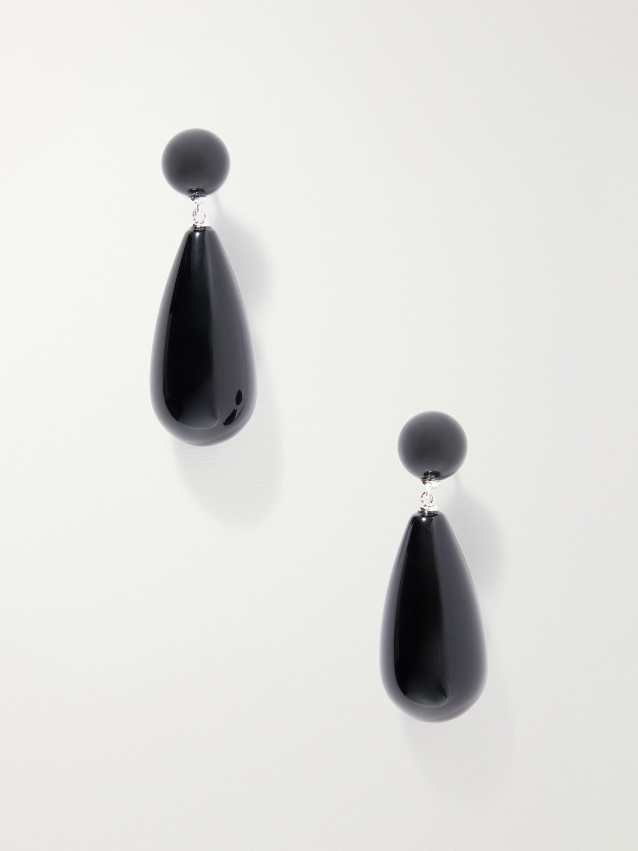 Lie Studio The Lola Sterling Silver Onyx Earrings In Neutral