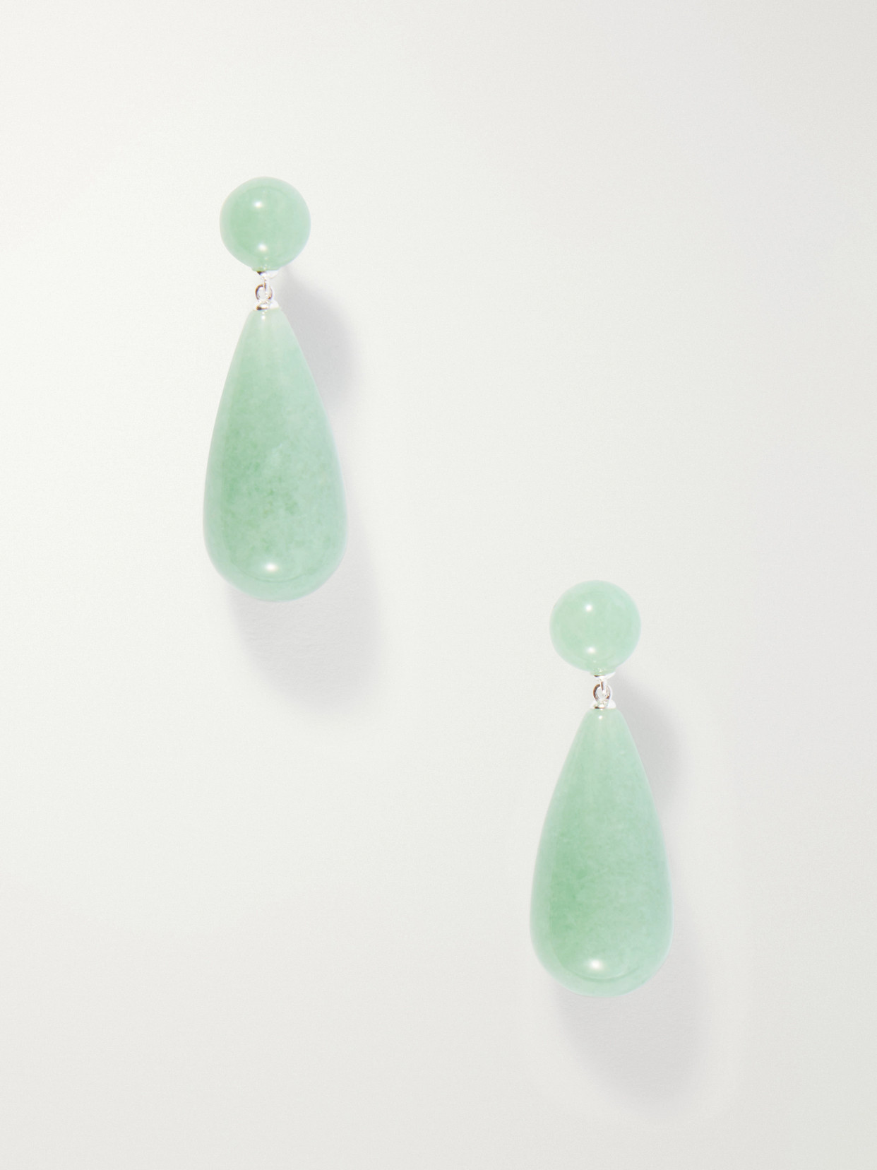 Lie Studio The Lola Sterling Silver Aventurine Earrings In Green