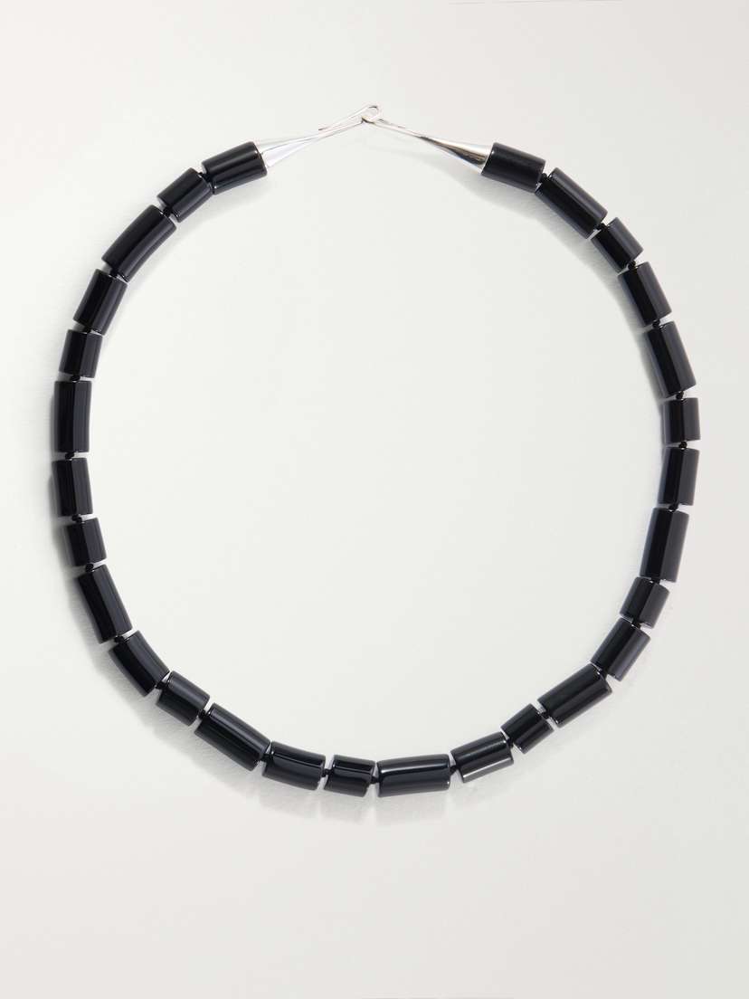 LIÉ STUDIO The Sadie Sterling Silver Onyx Beaded Necklace | Thumbnail 5 LIÉ STUDIO The Sadie Sterling Silver Onyx Beaded Necklace | Thumbnail 5