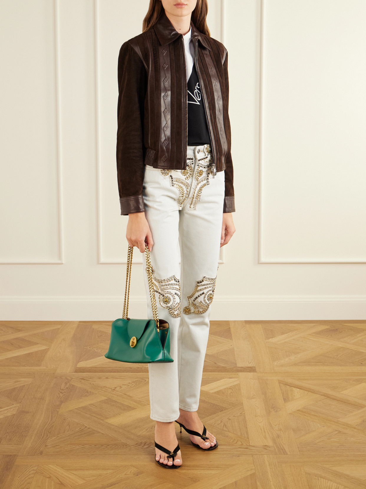 Embellished Straight-Leg Jeans