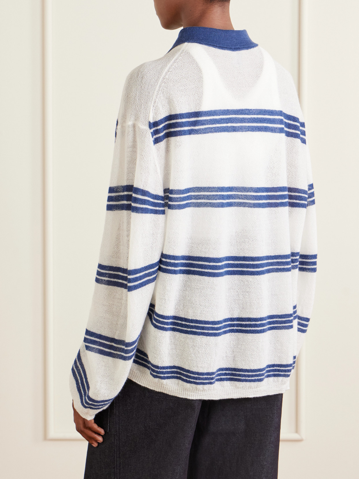 Striped Cashmere And Mohair-Blend Polo