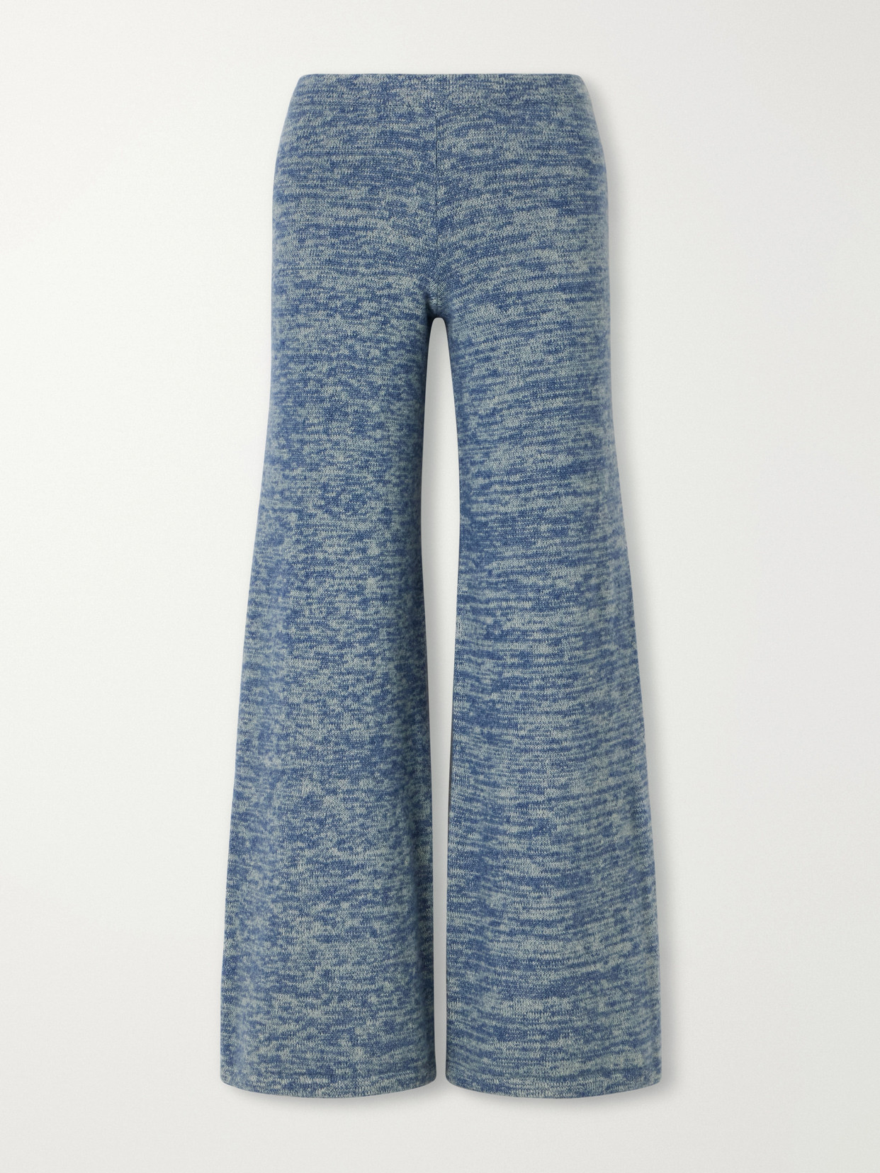 The Elder Statesman Nimbus Knitted Cashmere And Silk-blend Wide-leg Pants In Multi