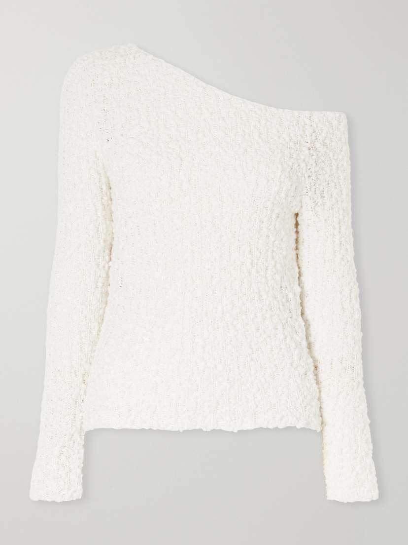 The Elder Statesman Vine Off-the-shoulder Cotton-blend Bouclé Sweater | Thumbnail 6 The Elder Statesman Vine Off-the-shoulder Cotton-blend Bouclé Sweater | Thumbnail 6