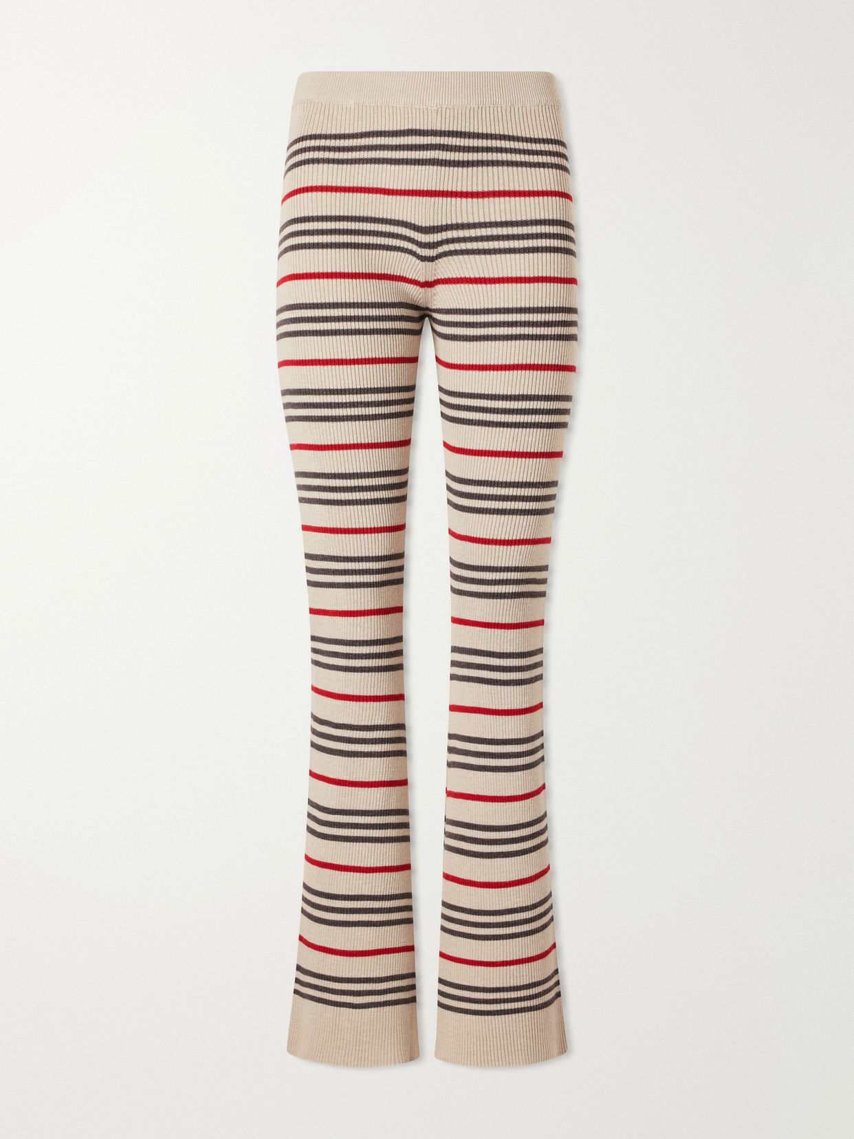 libeccio striped wool silk and linen blend flared pants