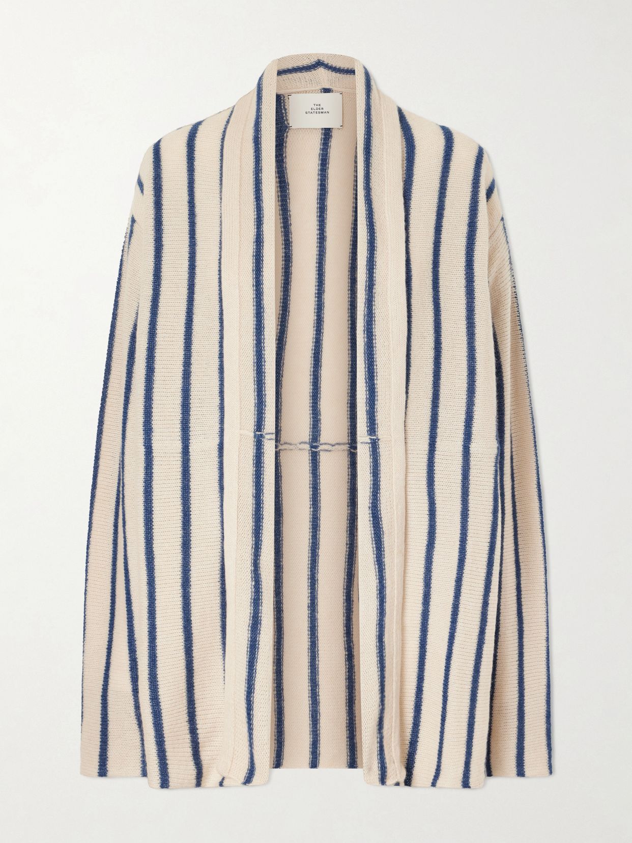 Striped knitted cashmere cardigan