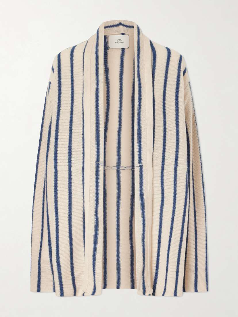 The Elder Statesman Striped Knitted Cashmere Cardigan | Thumbnail 5 The Elder Statesman Striped Knitted Cashmere Cardigan | Thumbnail 5