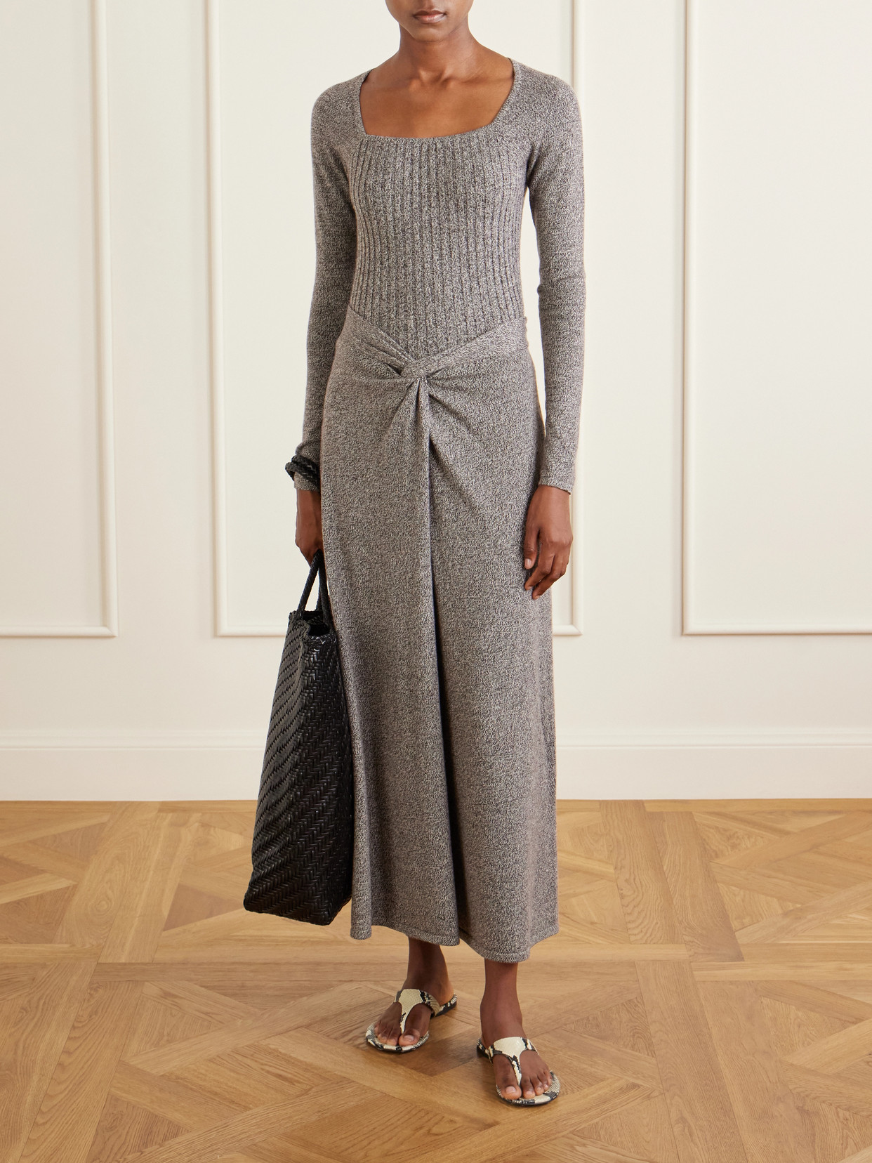 Knotted Marl Knitted Cashmere Midi