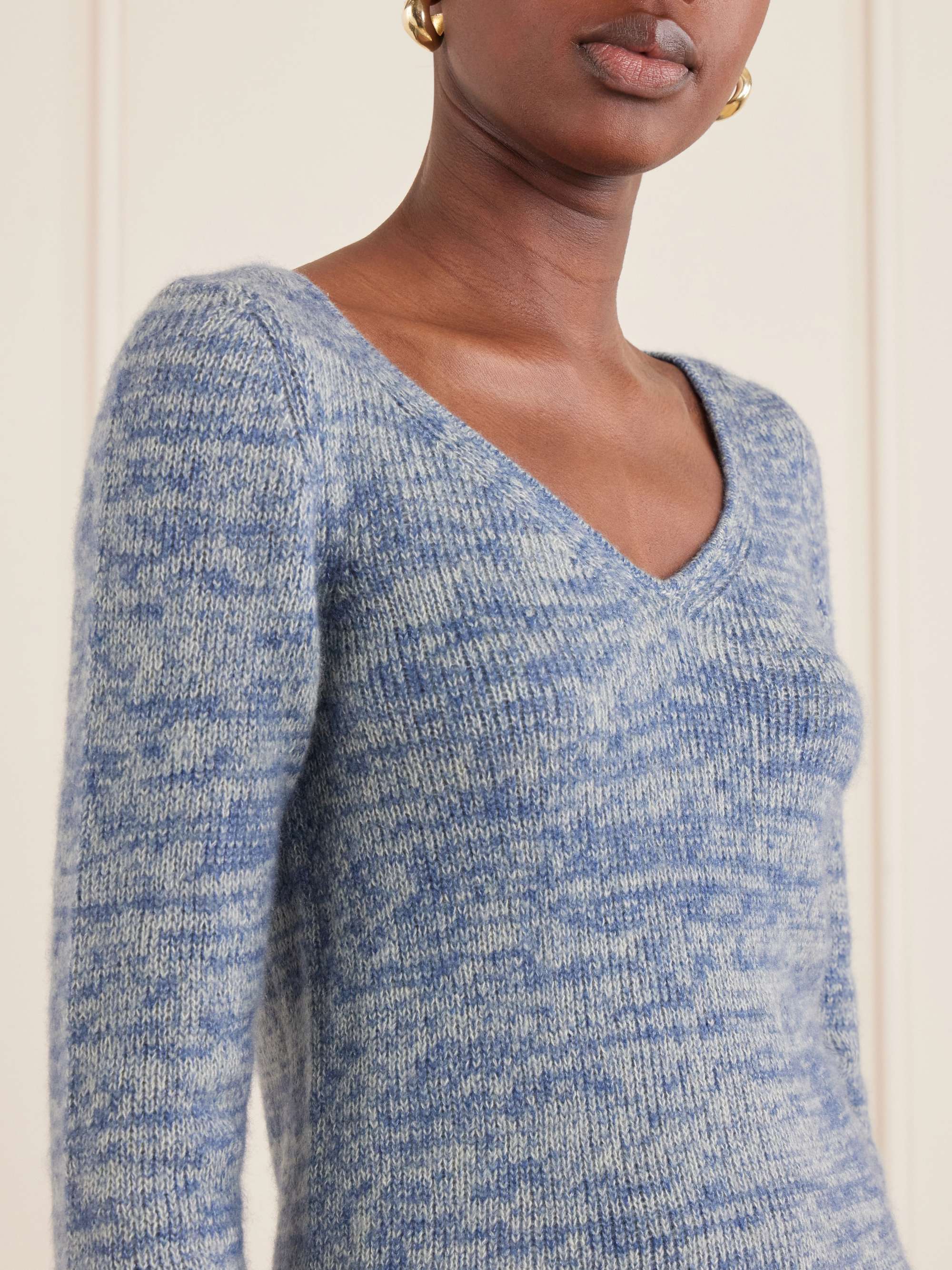 THE ELDER STATESMAN V-neck cashmere and silk-blend sweater | NET-A