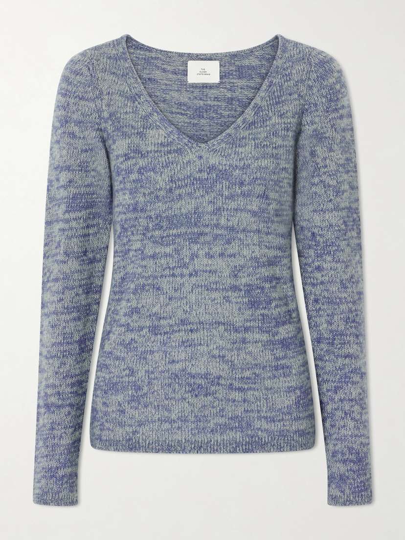 The Elder Statesman V-neck Cashmere And Silk-blend Sweater | Thumbnail 6 The Elder Statesman V-neck Cashmere And Silk-blend Sweater | Thumbnail 6
