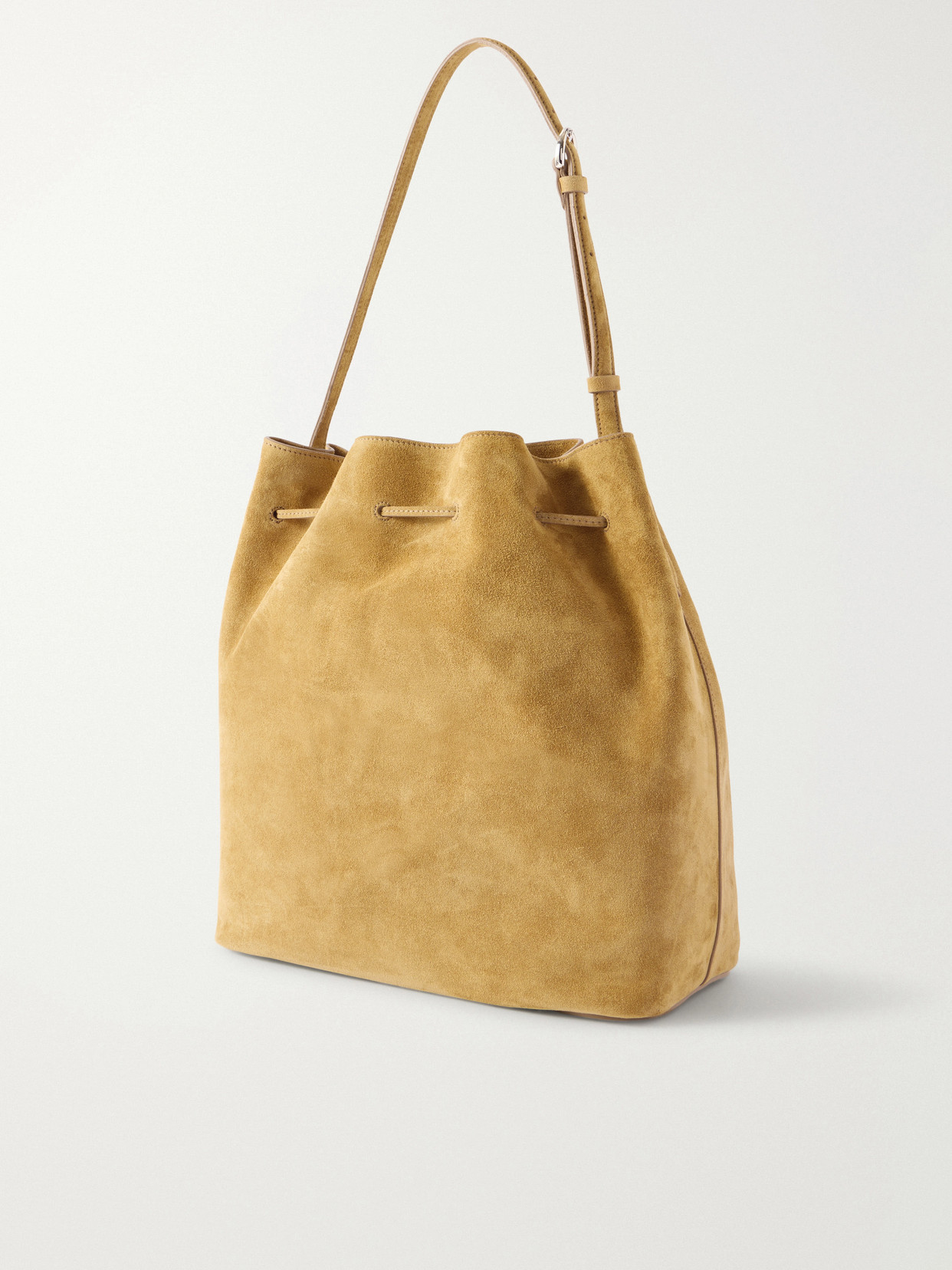 Charm Suede Drawstring Shoulder Bag