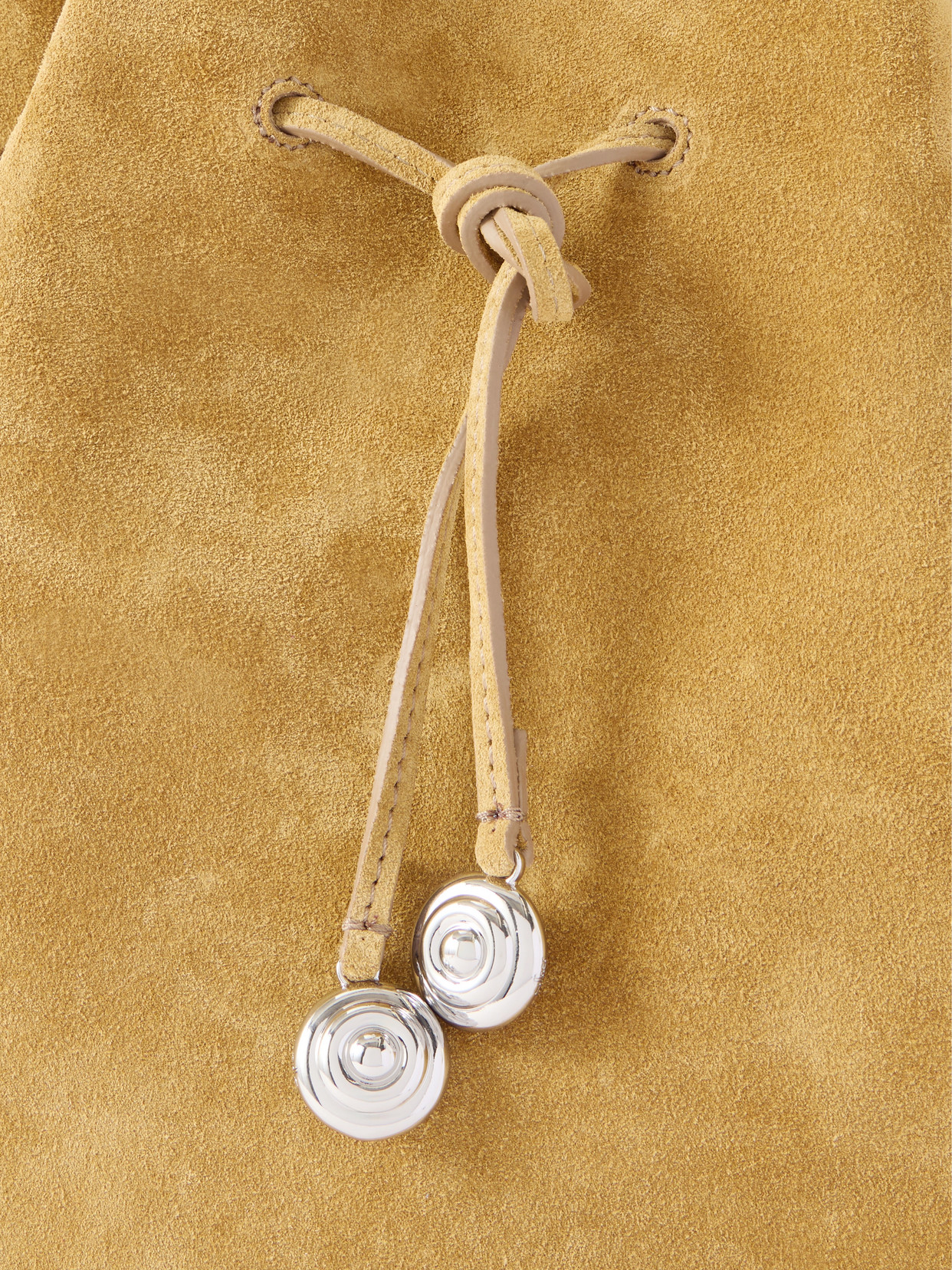 Charm Suede Drawstring Shoulder Bag