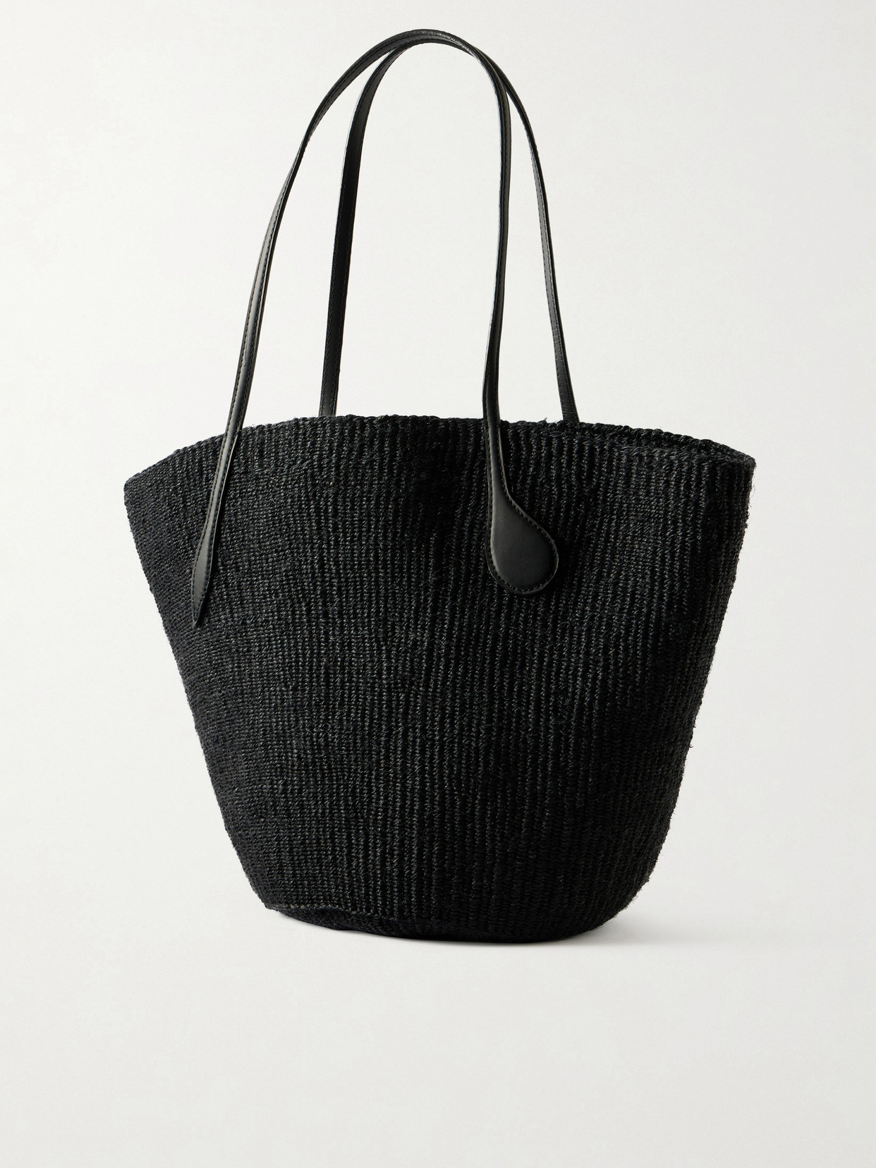 Sprout Leather-Trimmed Sisal Tote Bag