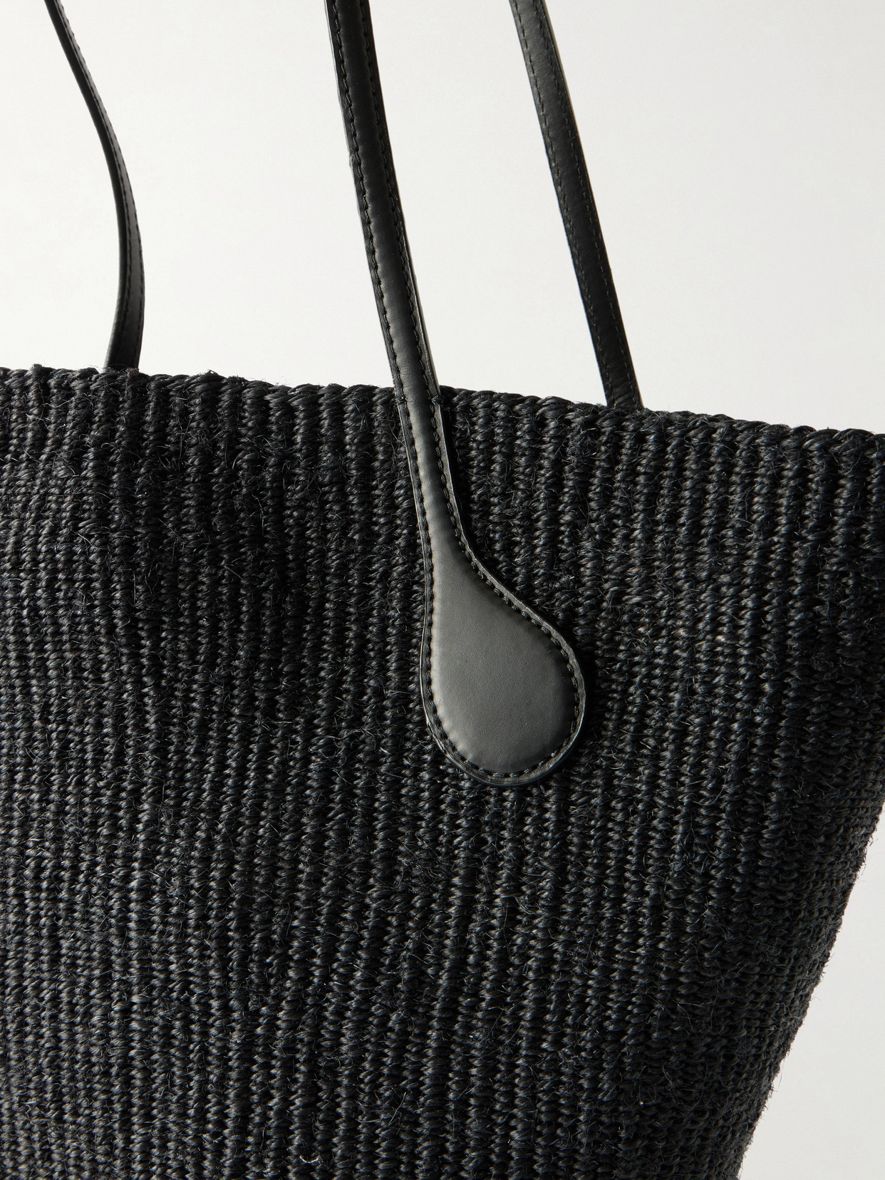 Sprout Leather-Trimmed Sisal Tote Bag