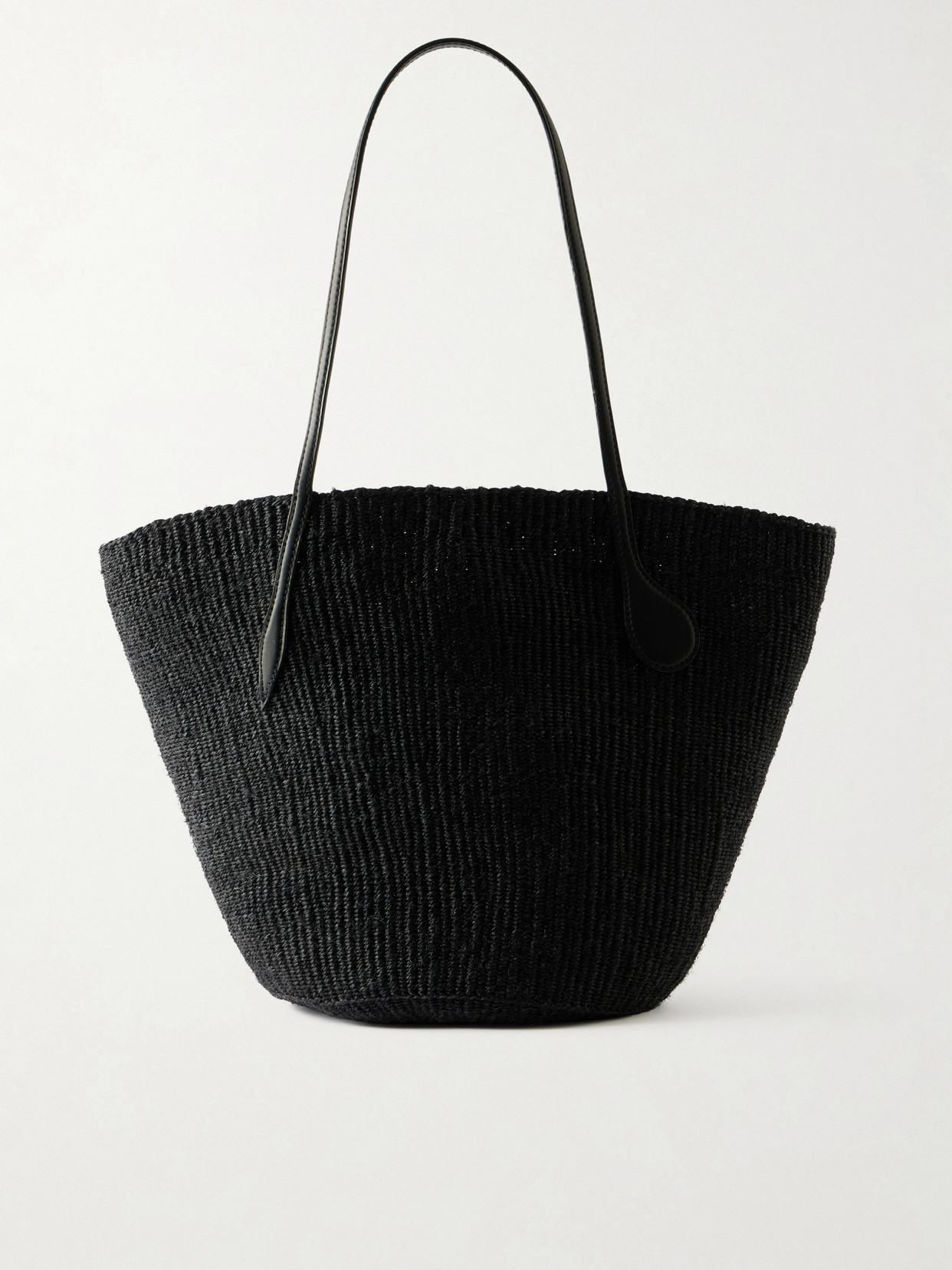 Liffner - Sprout Leather-trimmed Sisal Tote Bag - Black