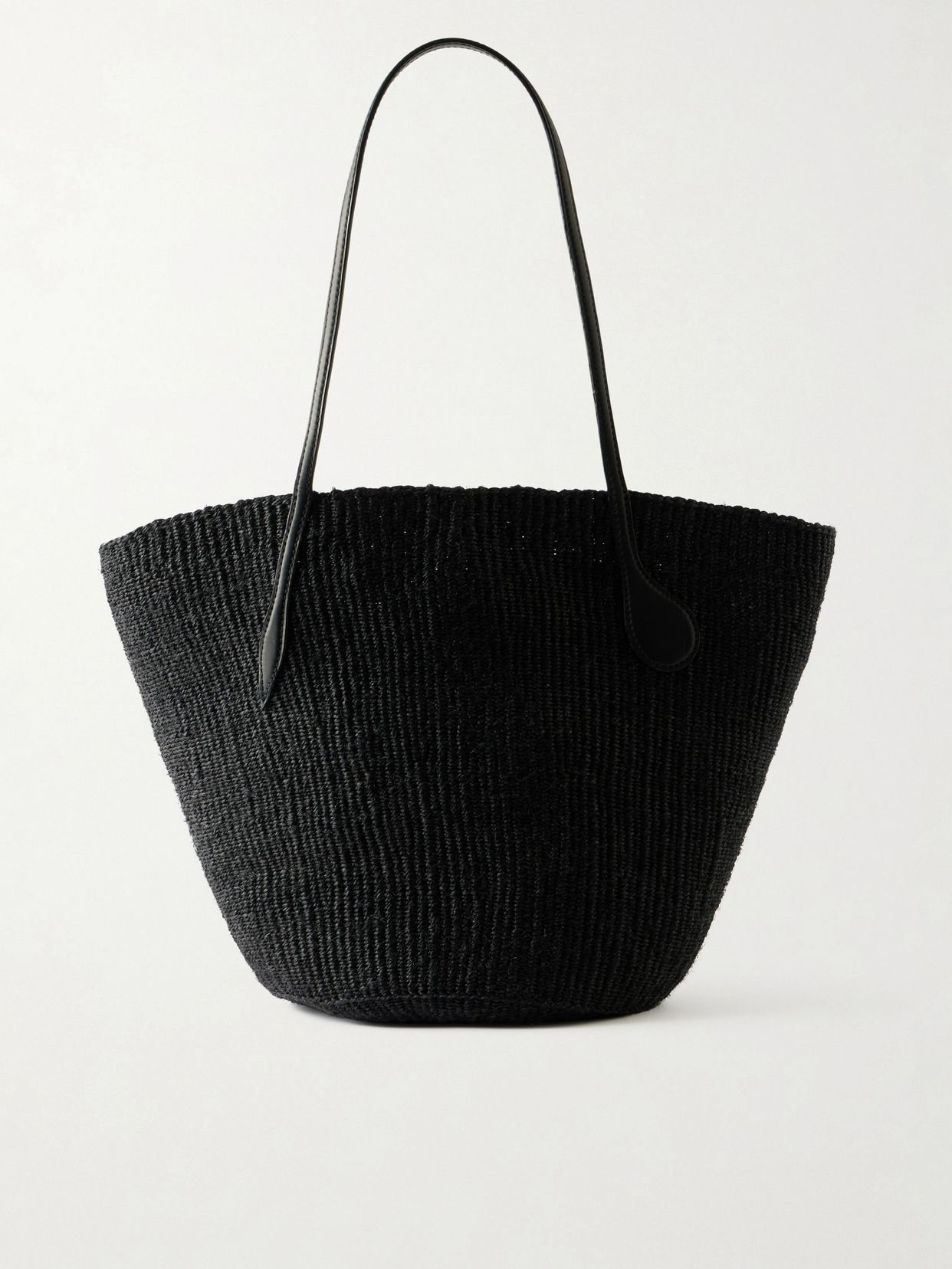 Sprout leather-trimmed sisal tote bag