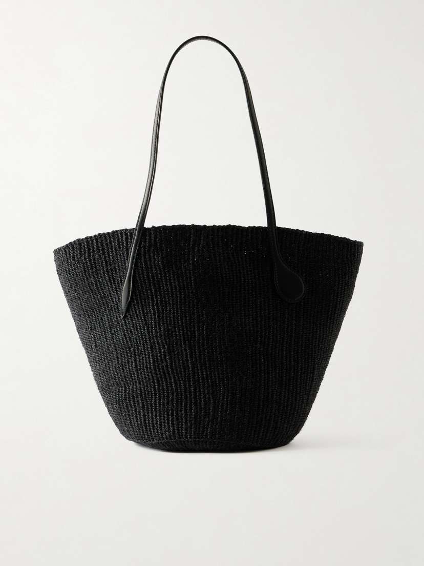 Liffner Sprout Leather-trimmed Sisal Tote Bag
