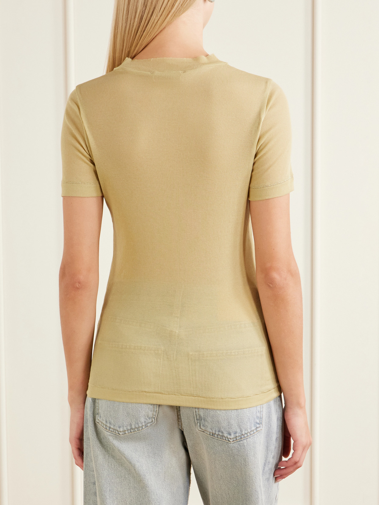 Vivien Ribbed Cotton-Blend T-Shirt