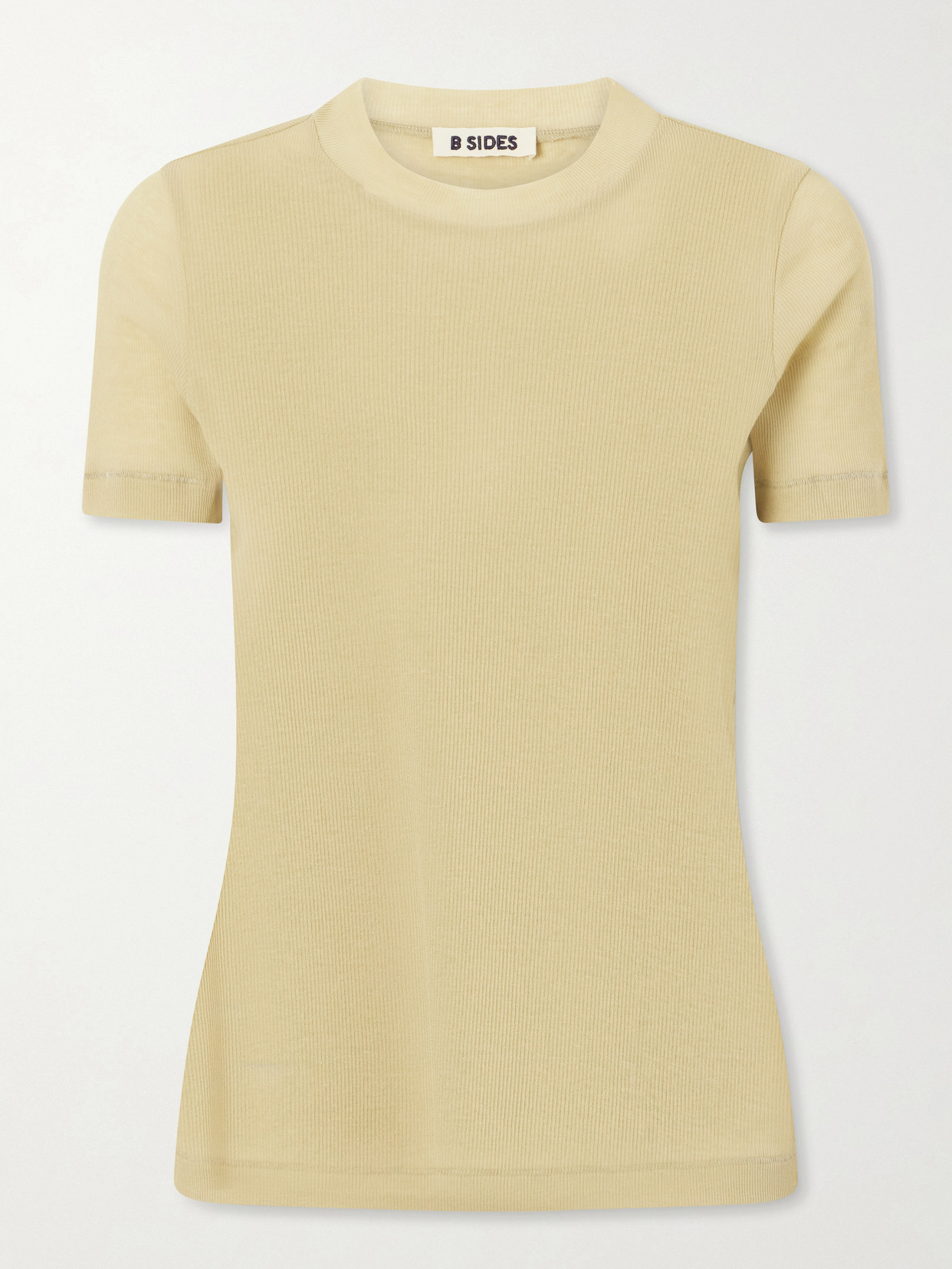 B Sides Vivien Ribbed Cotton-blend T-shirt In Brown