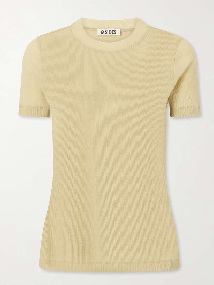 B SIDES Vivien Ribbed Cotton-blend T-shirt