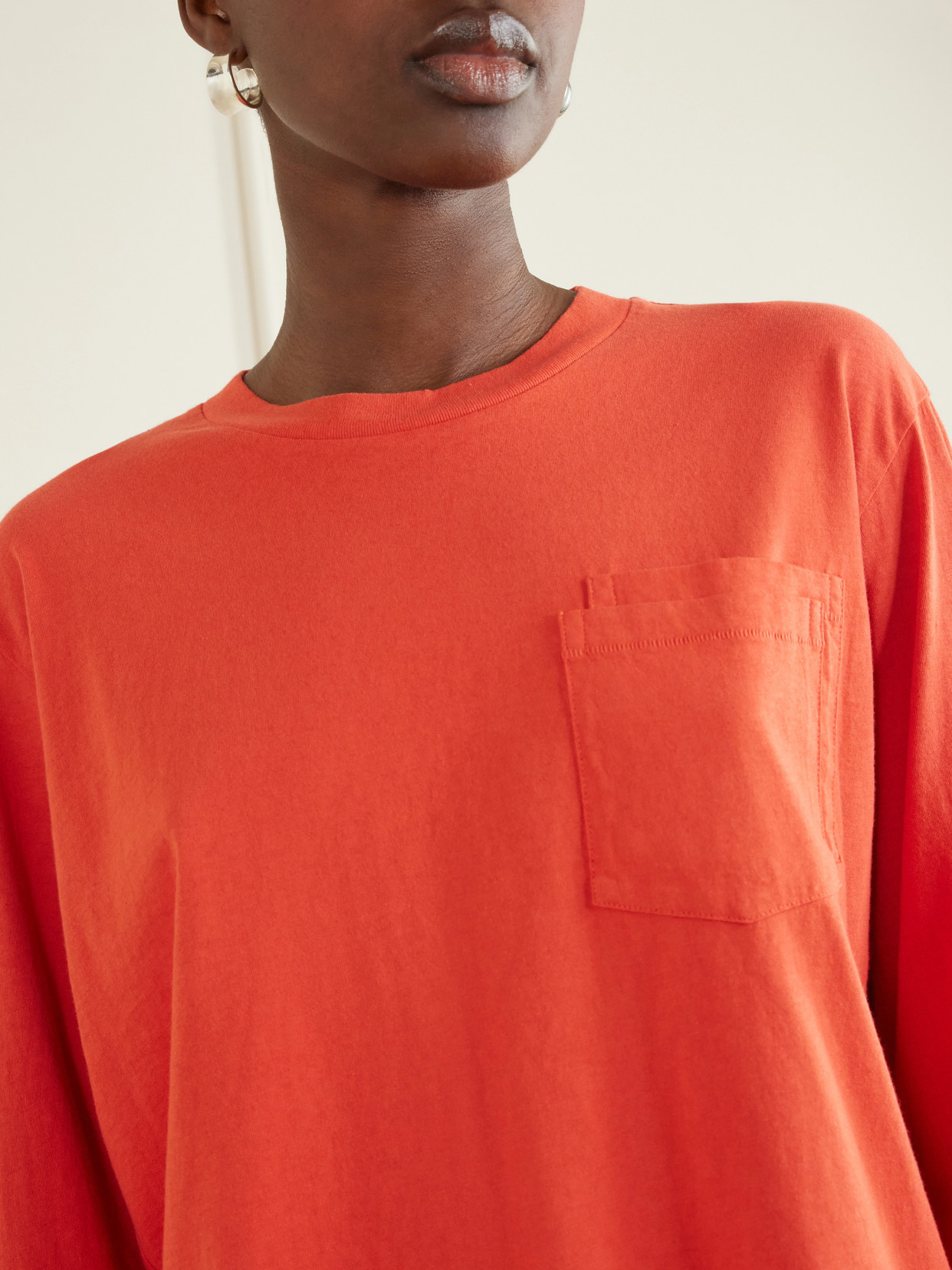 Double Pocket-Detail Cotton T-Shirt