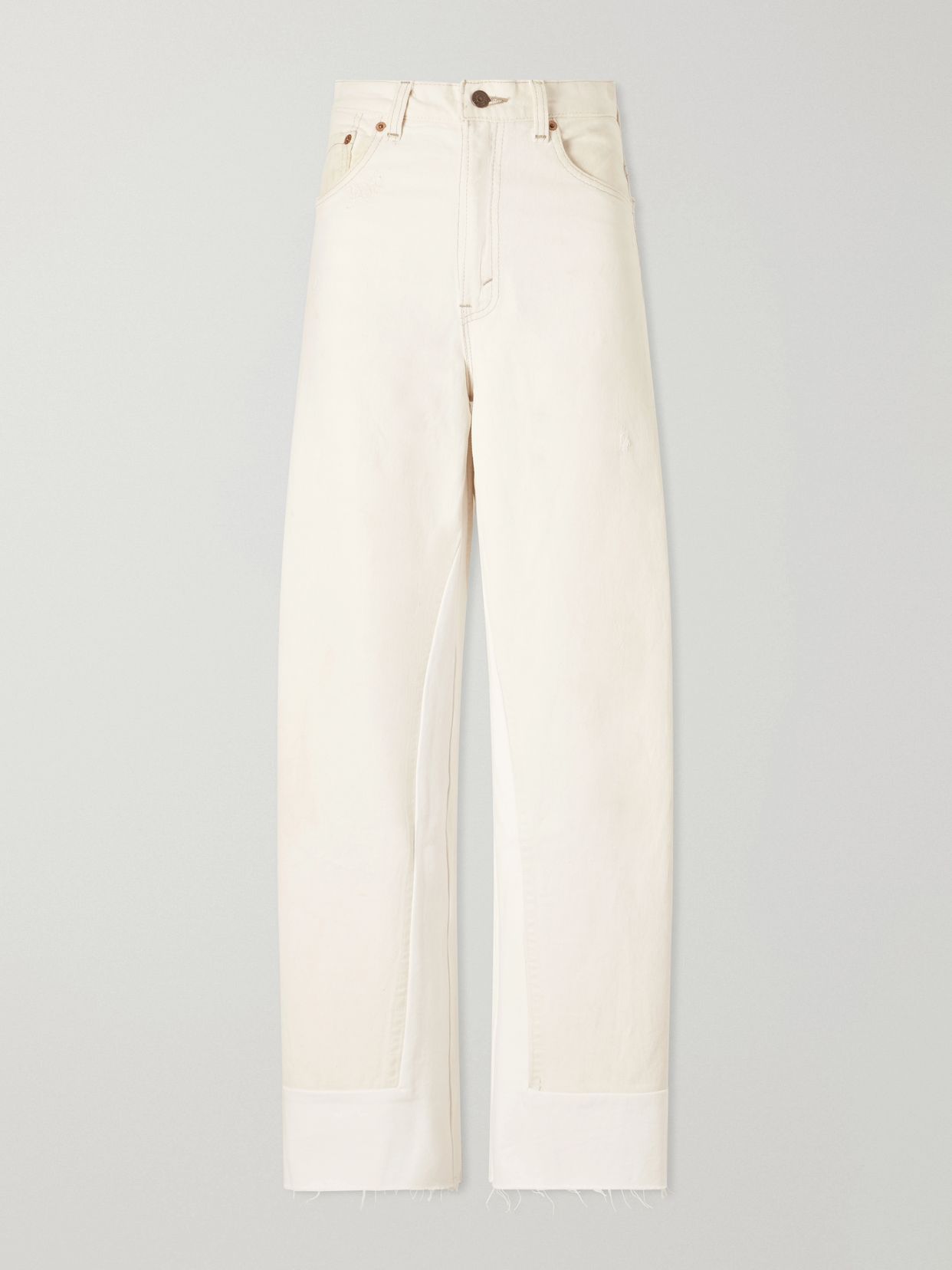 Reworked Culotte distressed wide-leg jeans