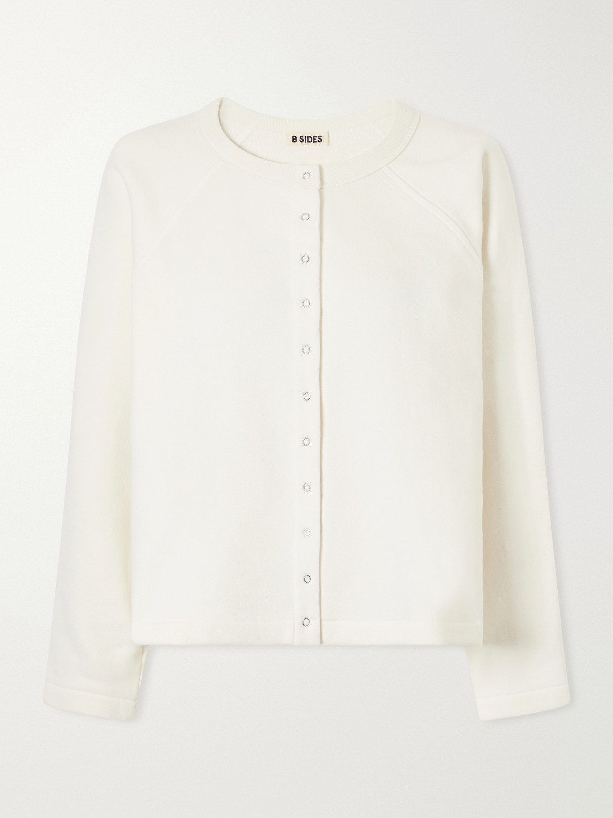 B Sides Cotton-jersey Cardigan In Neutrals