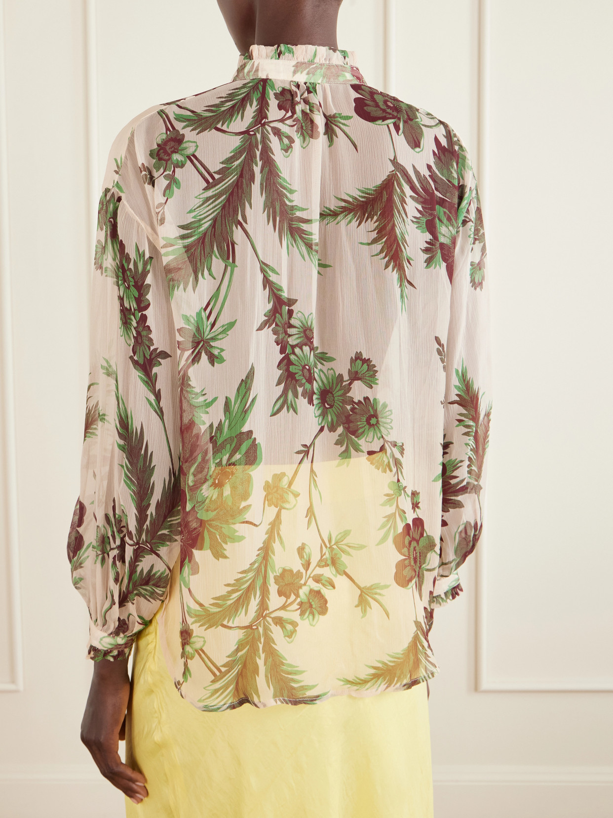 Poet Summermoss Floral-Print Chiffon Blouse