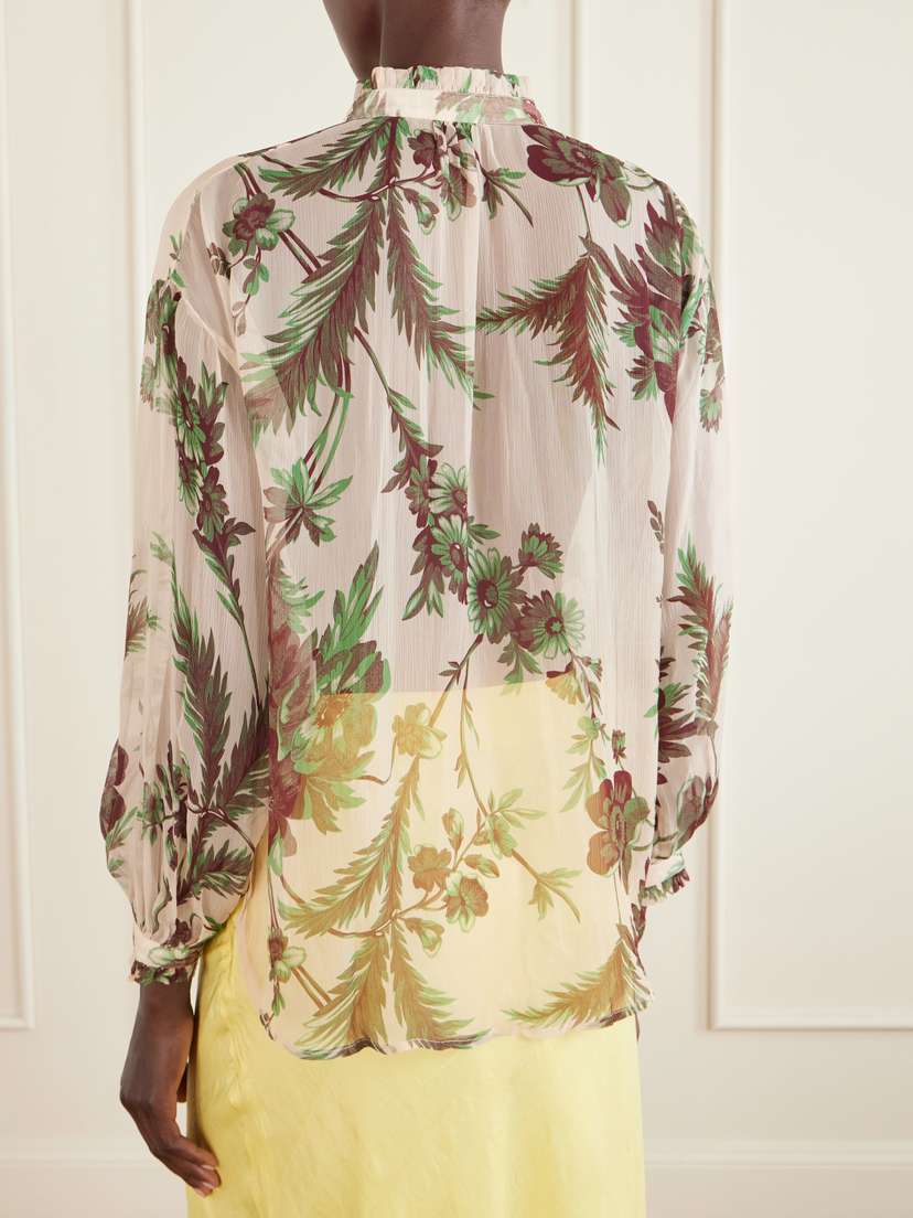 ALIX OF BOHEMIA Poet Summermoss Floral-print Chiffon Blouse | Thumbnail 4 ALIX OF BOHEMIA Poet Summermoss Floral-print Chiffon Blouse | Thumbnail 4