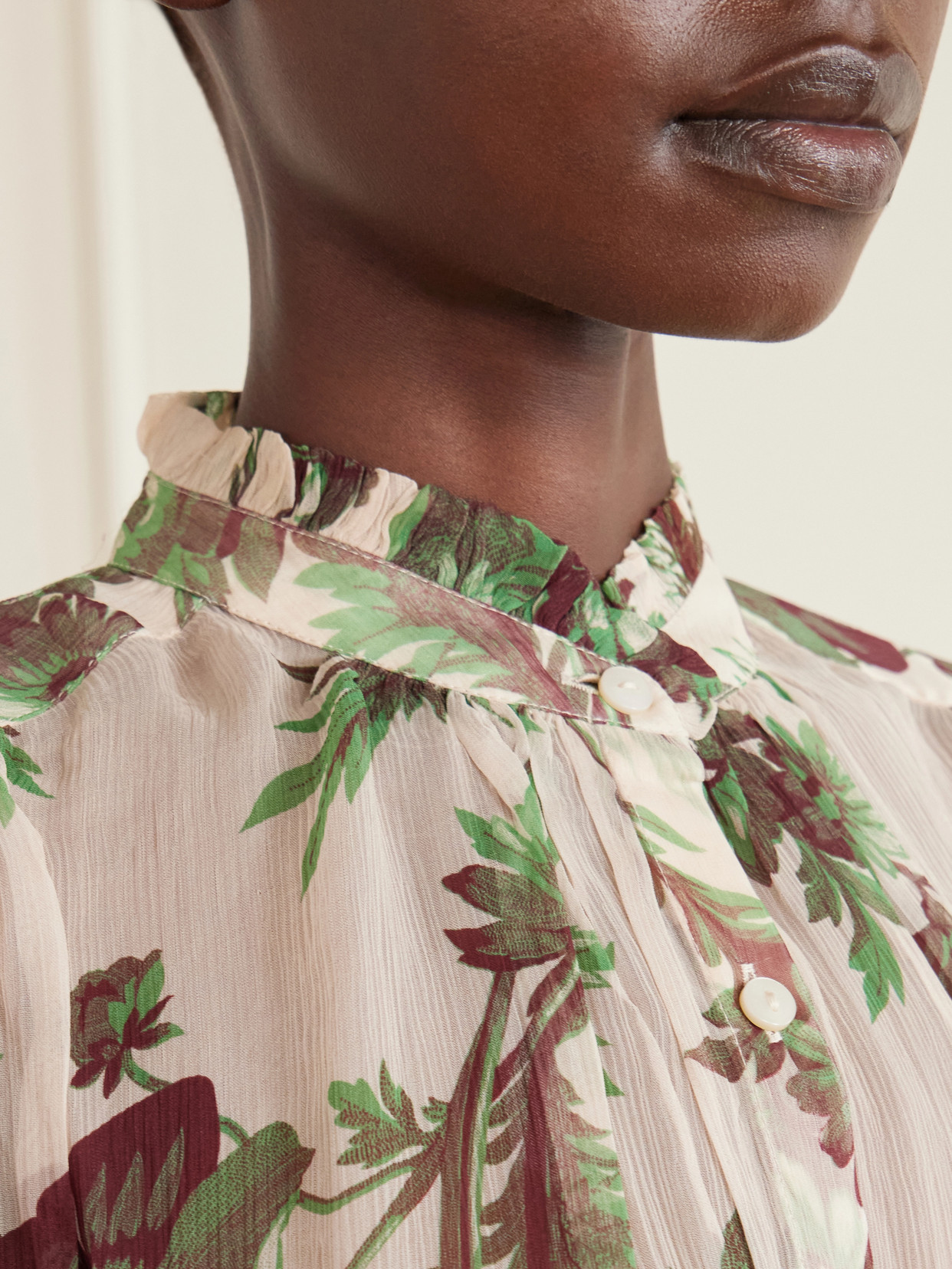 Poet Summermoss Floral-Print Chiffon Blouse