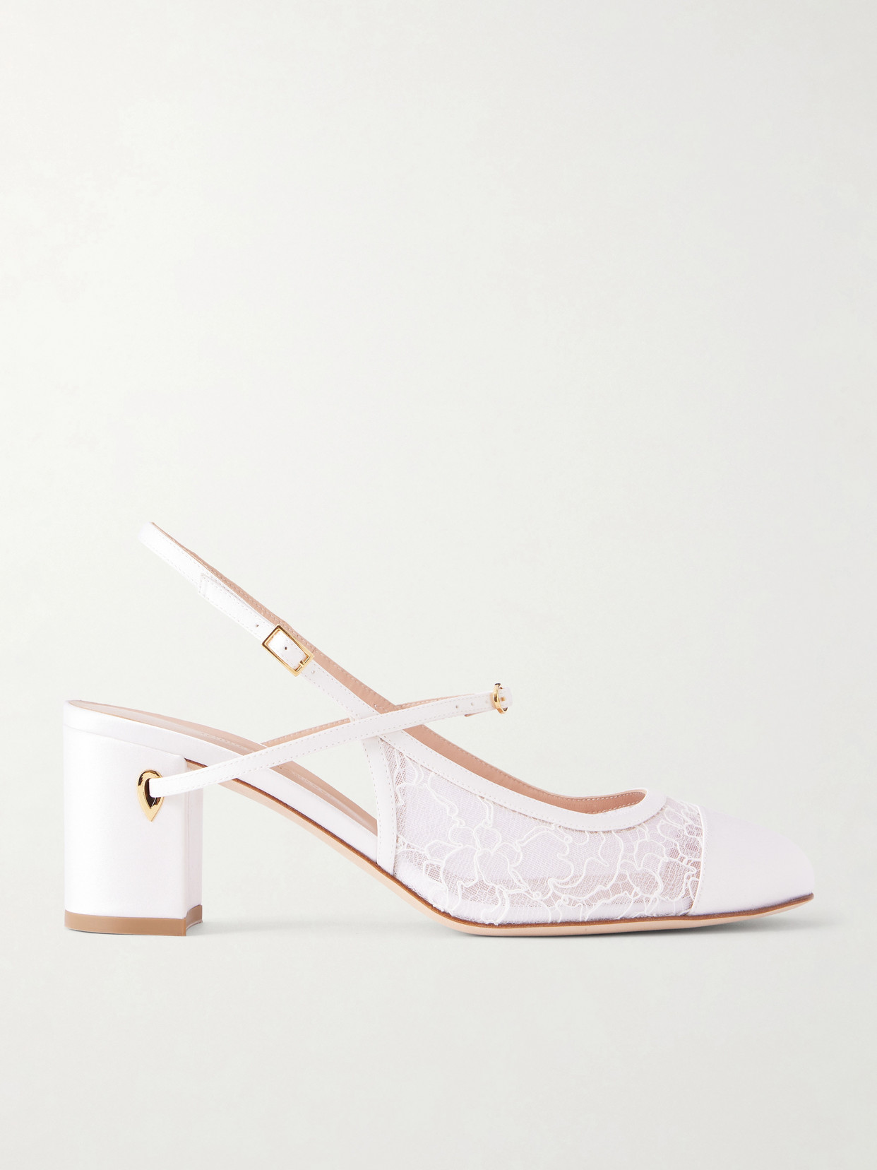 Jennifer Chamandi Mattia 65 Satin-trimmed Lace Pumps In Black