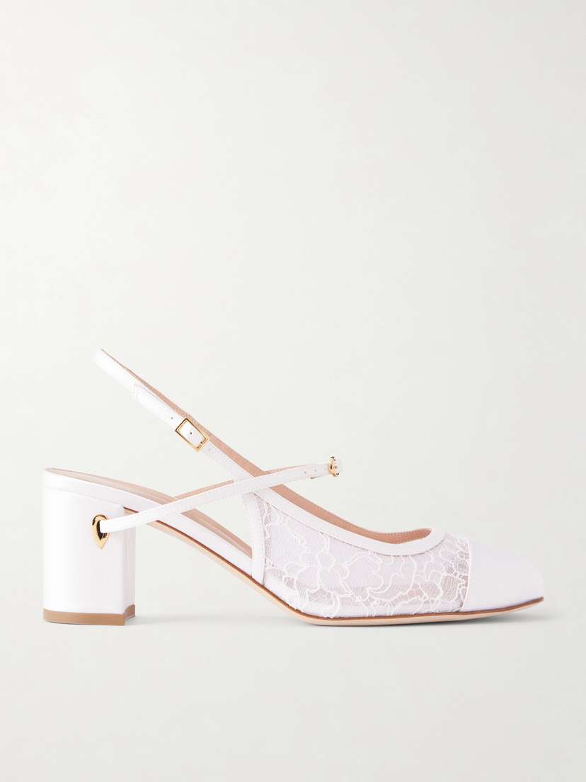 Jennifer Chamandi Mattia 65 Satin-trimmed Lace Pumps | Thumbnail 6 Jennifer Chamandi Mattia 65 Satin-trimmed Lace Pumps | Thumbnail 6