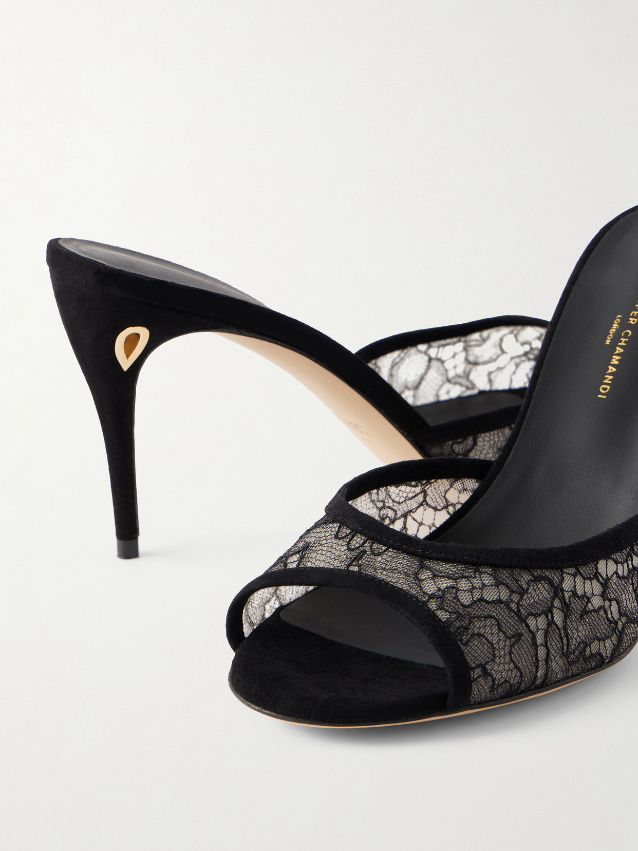 Guido 85 Suede-Trimmed Lace Sandals