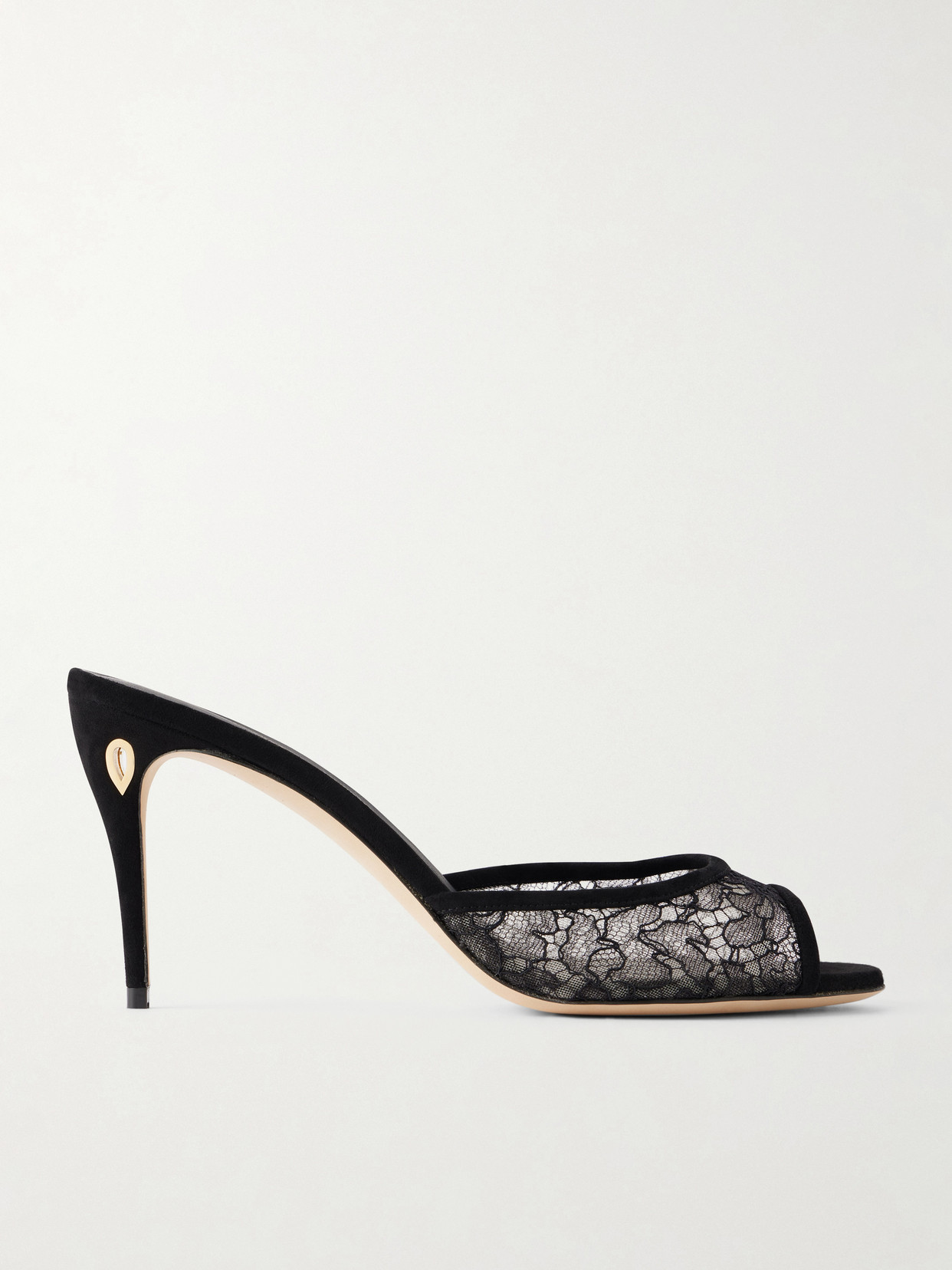Jennifer Chamandi Guido 85 Suede-trimmed Lace Sandals In Animal Print