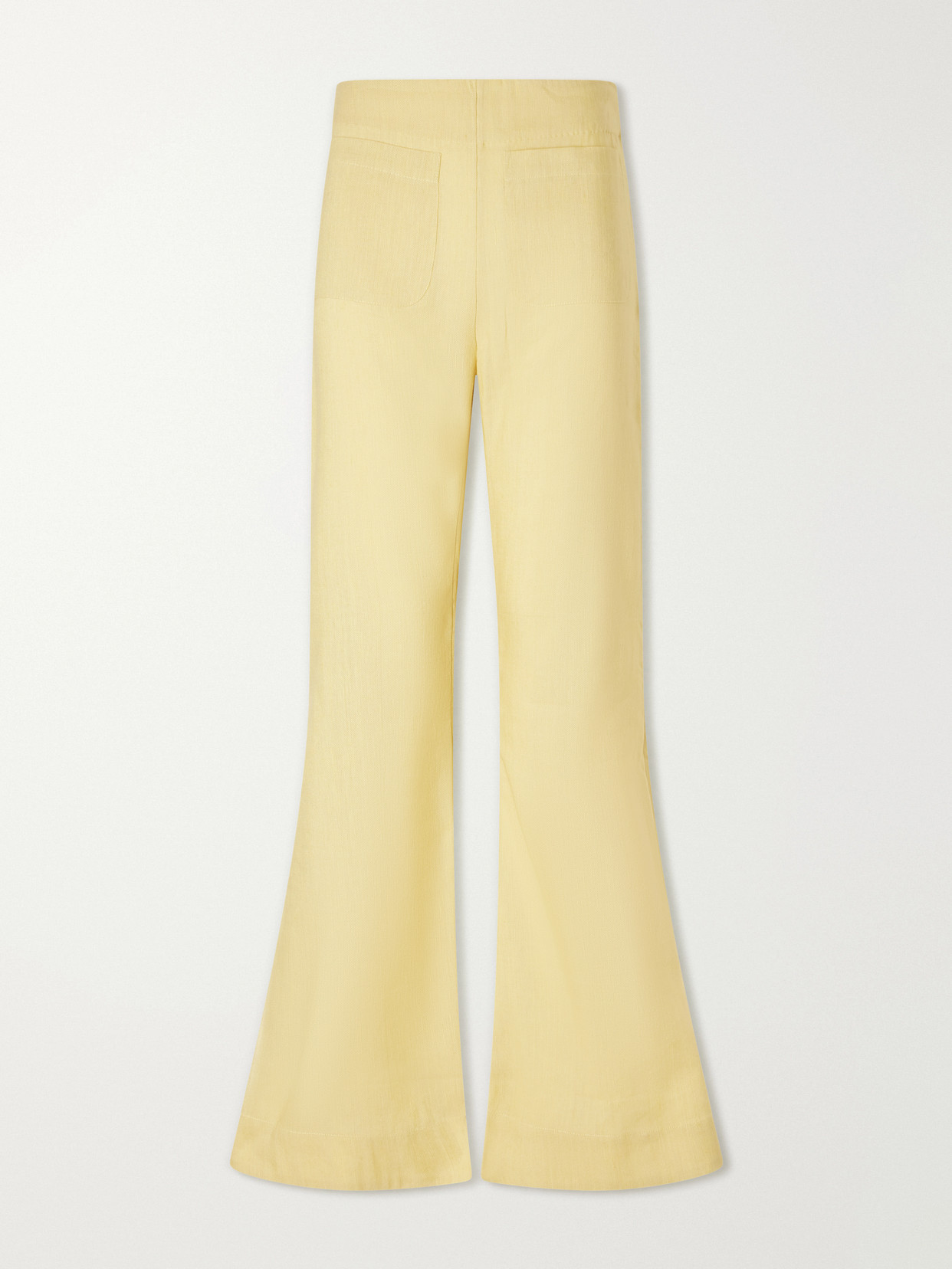 Alix Of Bohemia Farah Sunlight Wool And Linen-blend Flared Pants In Yellow