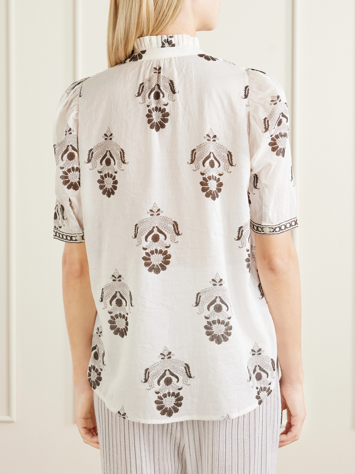 Winnie Java Cactus Printed Cotton-Voile Shirt