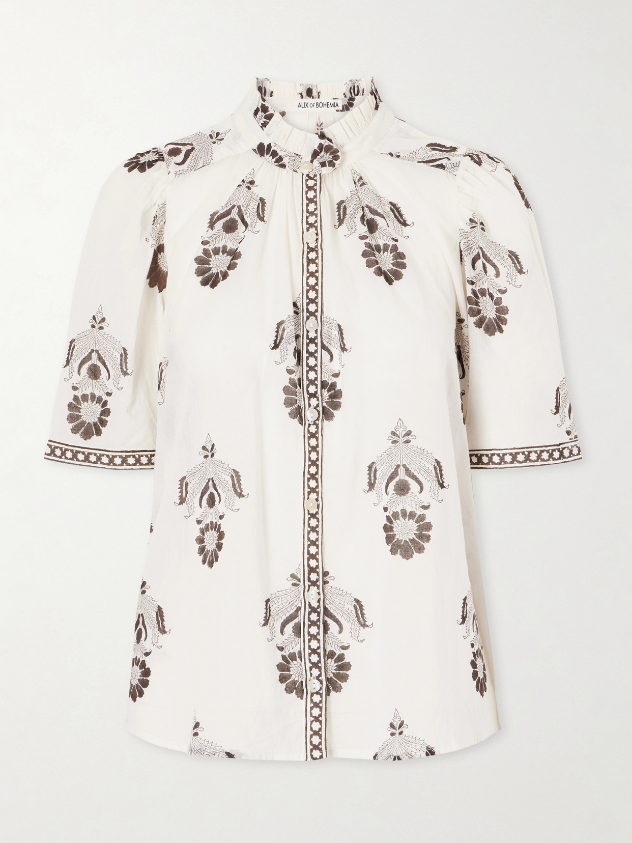 Winnie Java Cactus Printed Cotton-Voile Shirt
