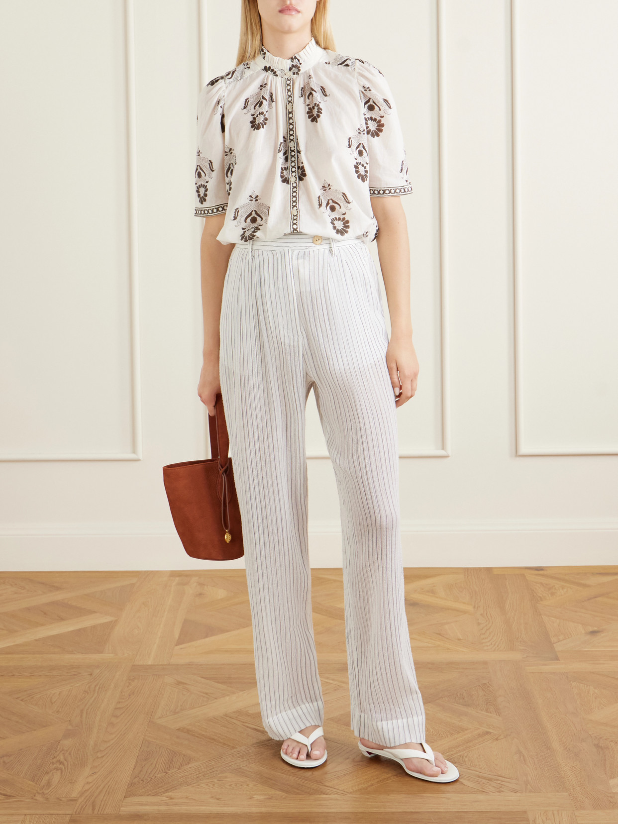 Winnie Java Cactus Printed Cotton-Voile Shirt
